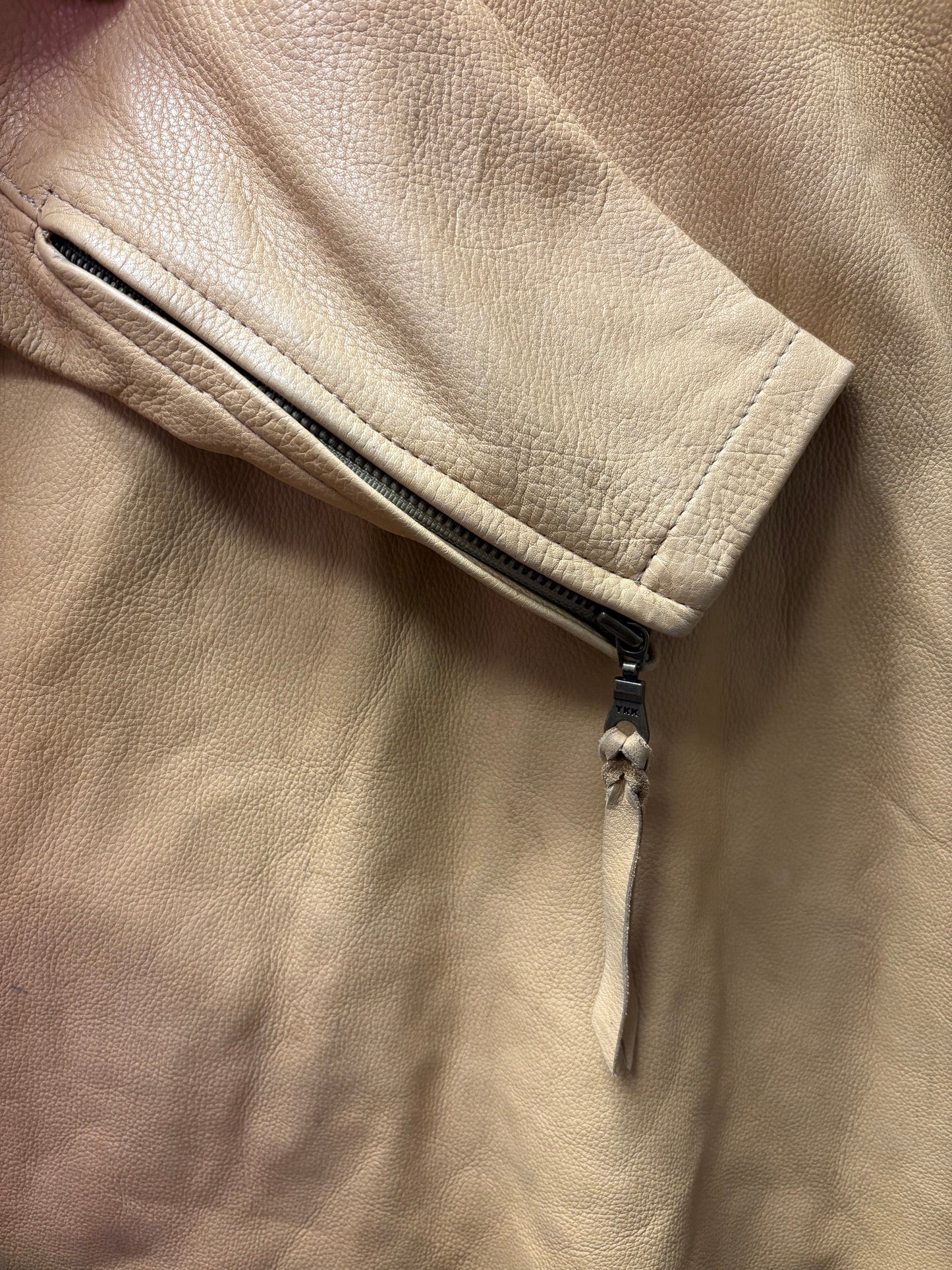 Vintage Leather Smock with Zipper Details