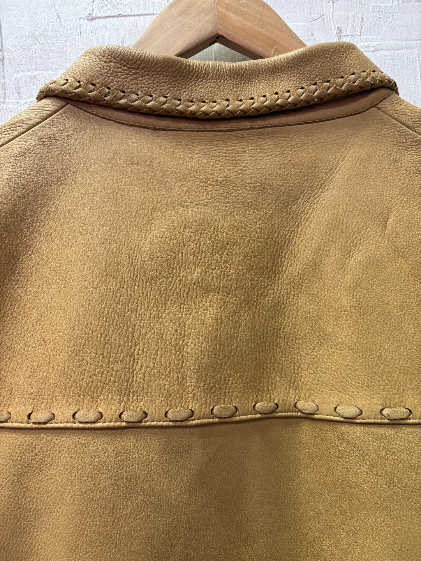 Vintage Leather Smock with Zipper Details