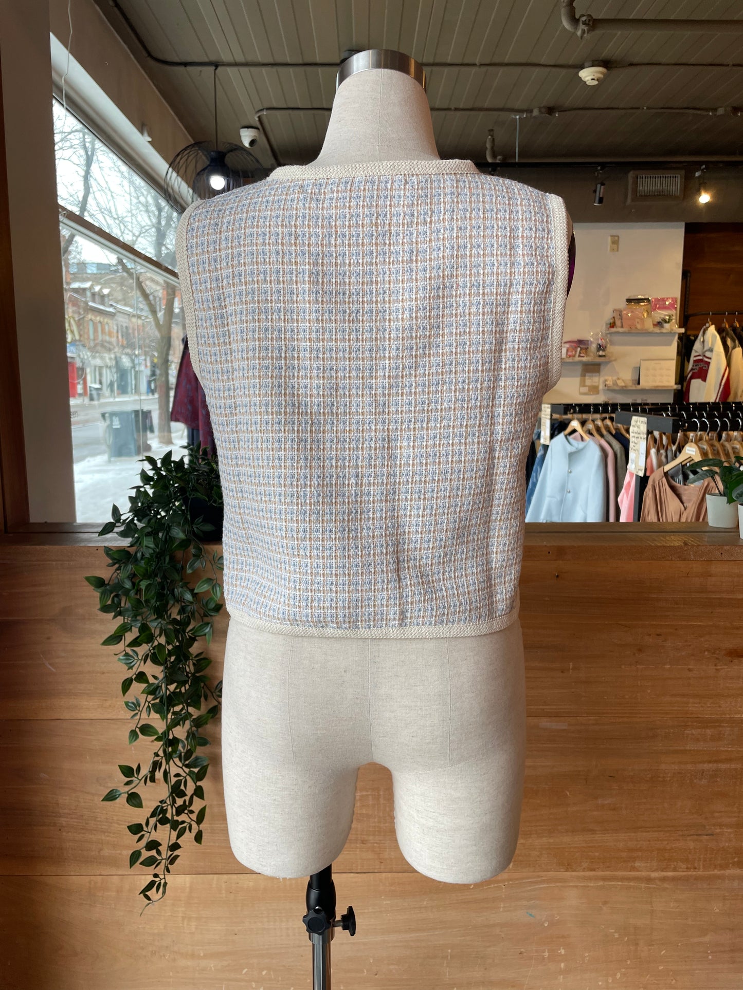 Cropped Vest with Decorative Buttons