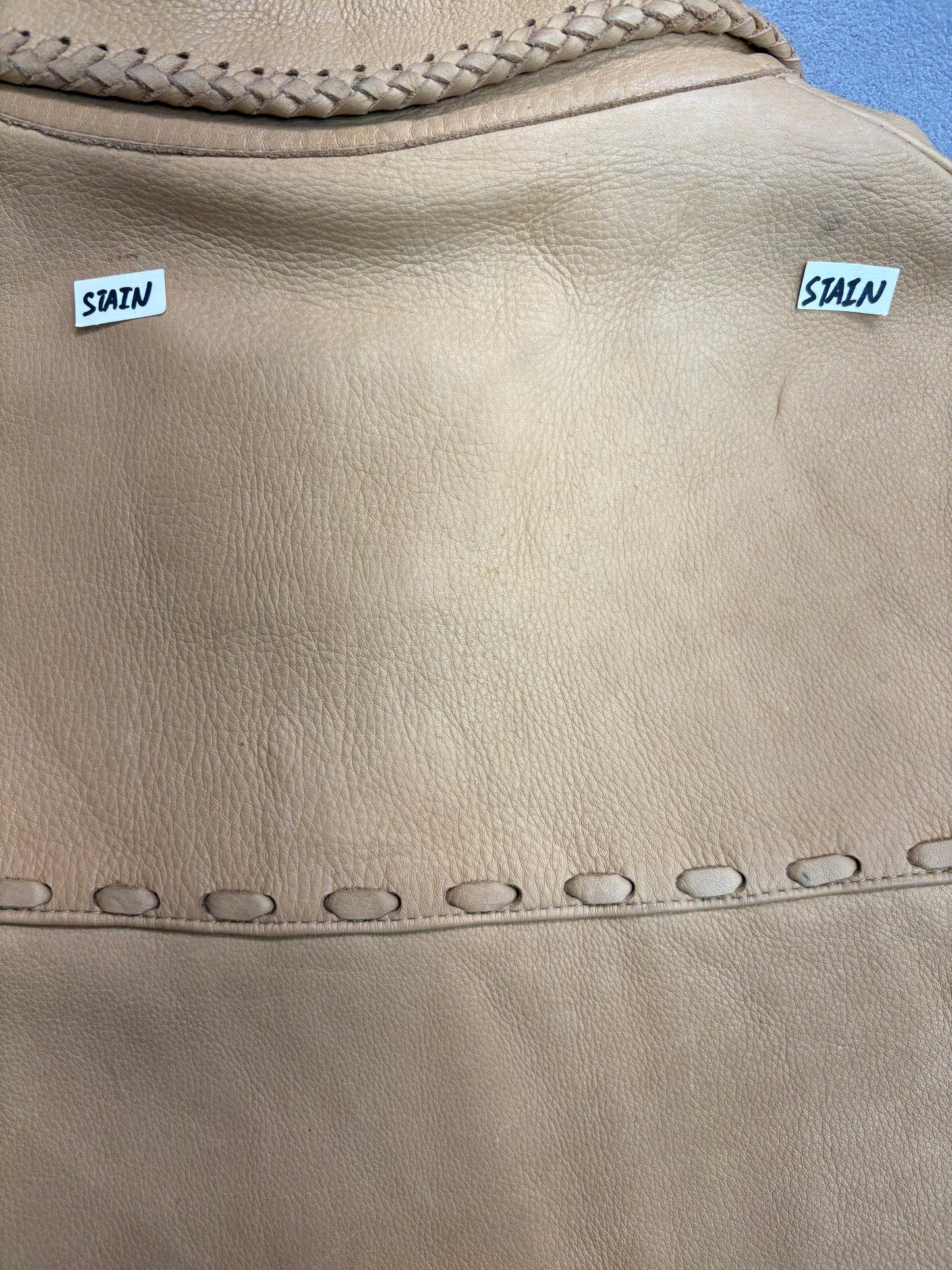 Vintage Leather Smock with Zipper Details