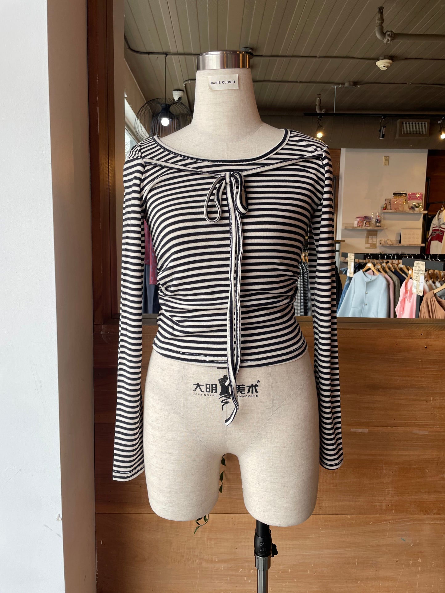 Tie Detail Stripe Top