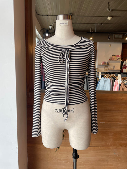 Tie Detail Stripe Top