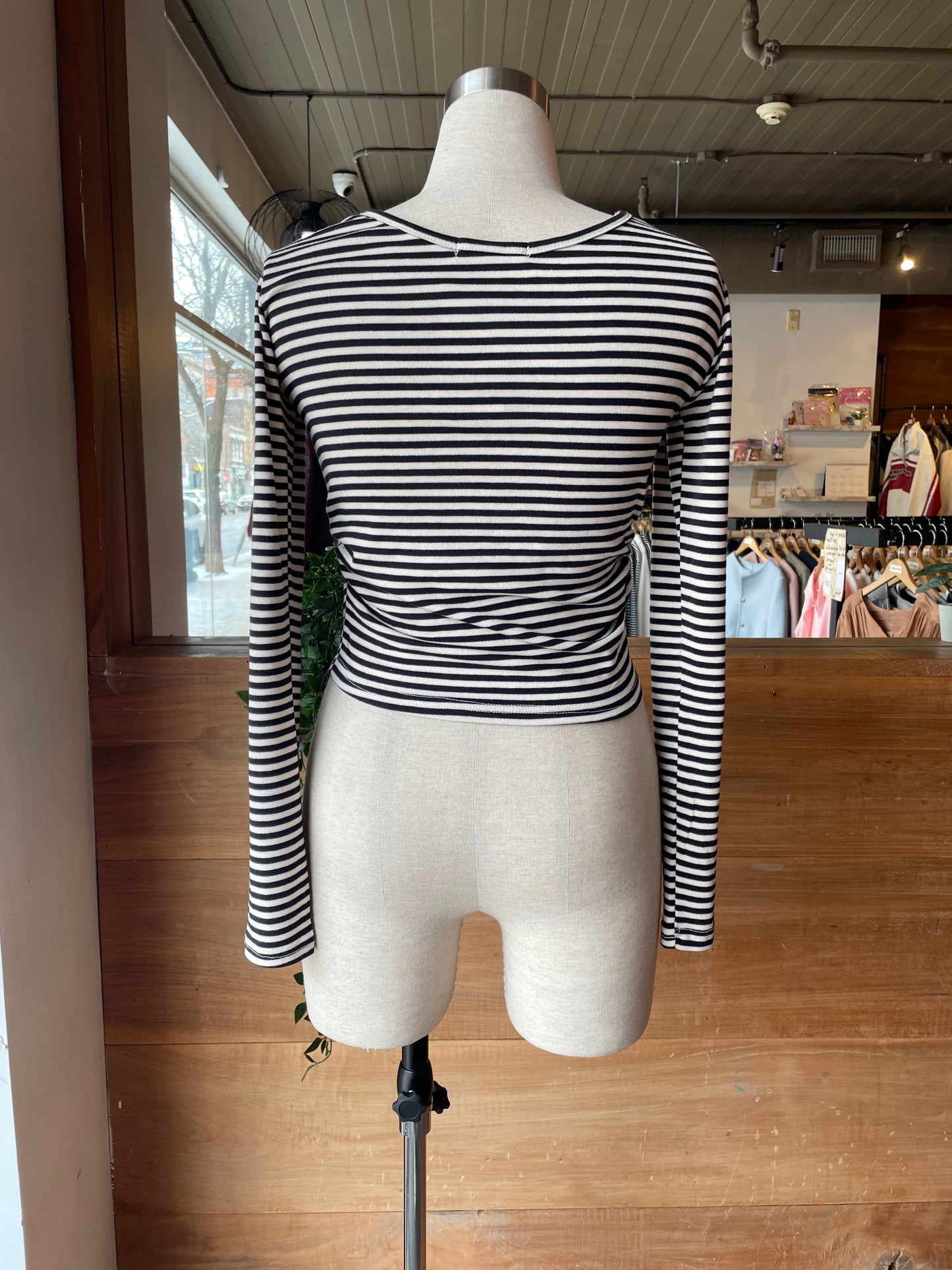 Tie Detail Stripe Top