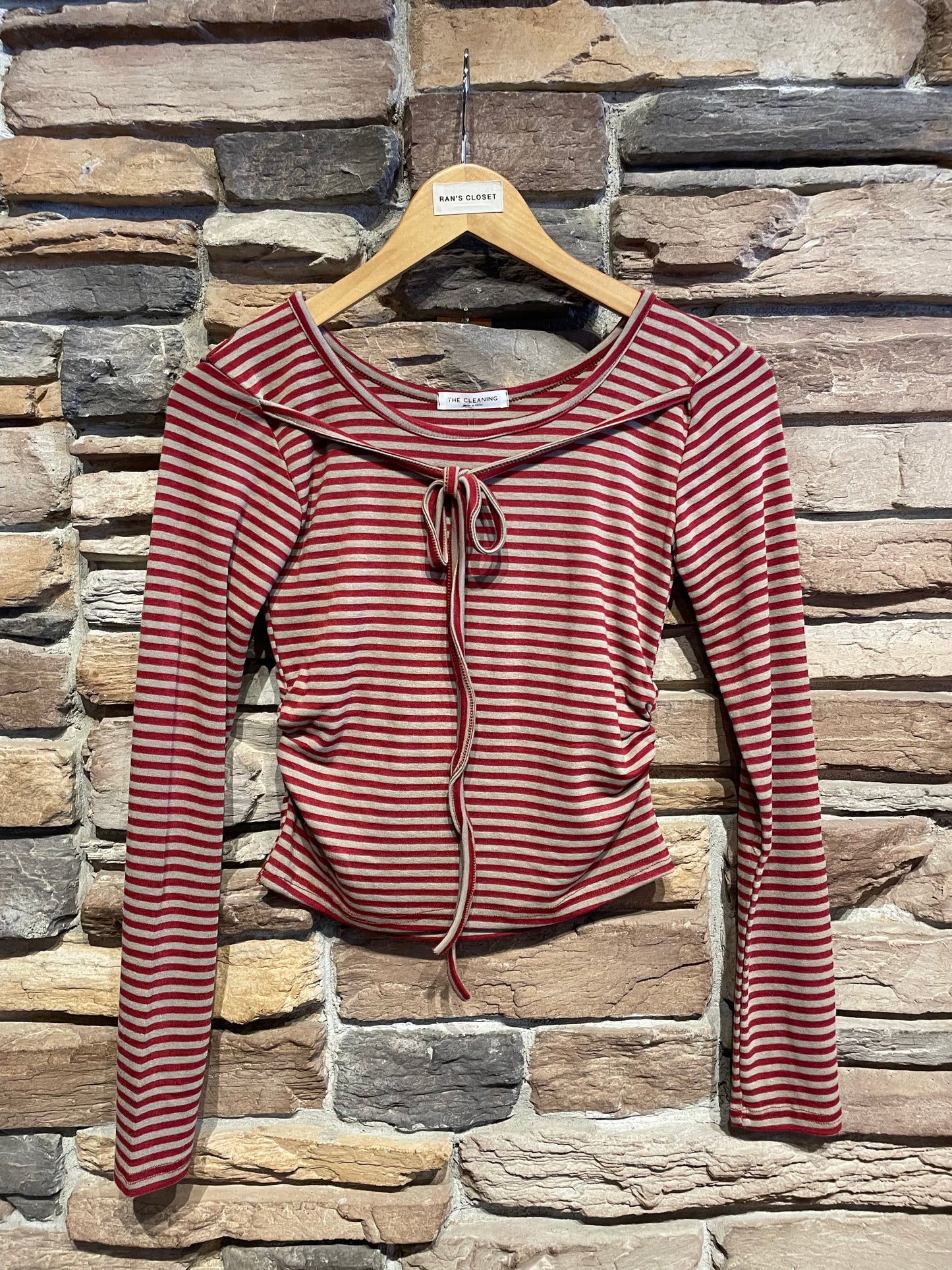 Tie Detail Stripe Top