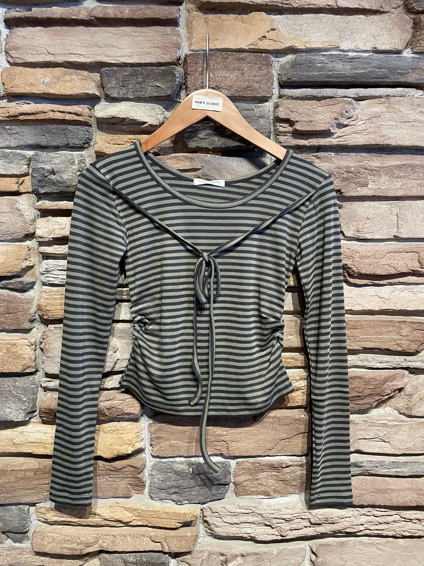 Tie Detail Stripe Top