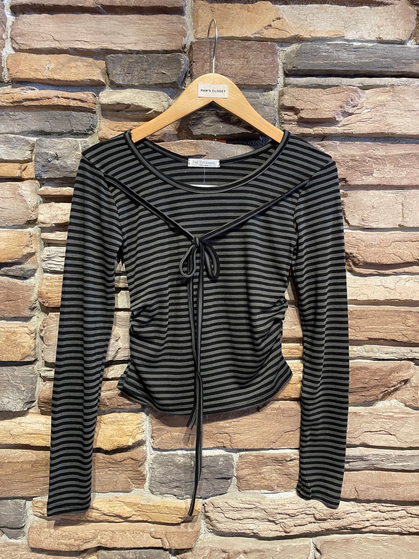 Tie Detail Stripe Top