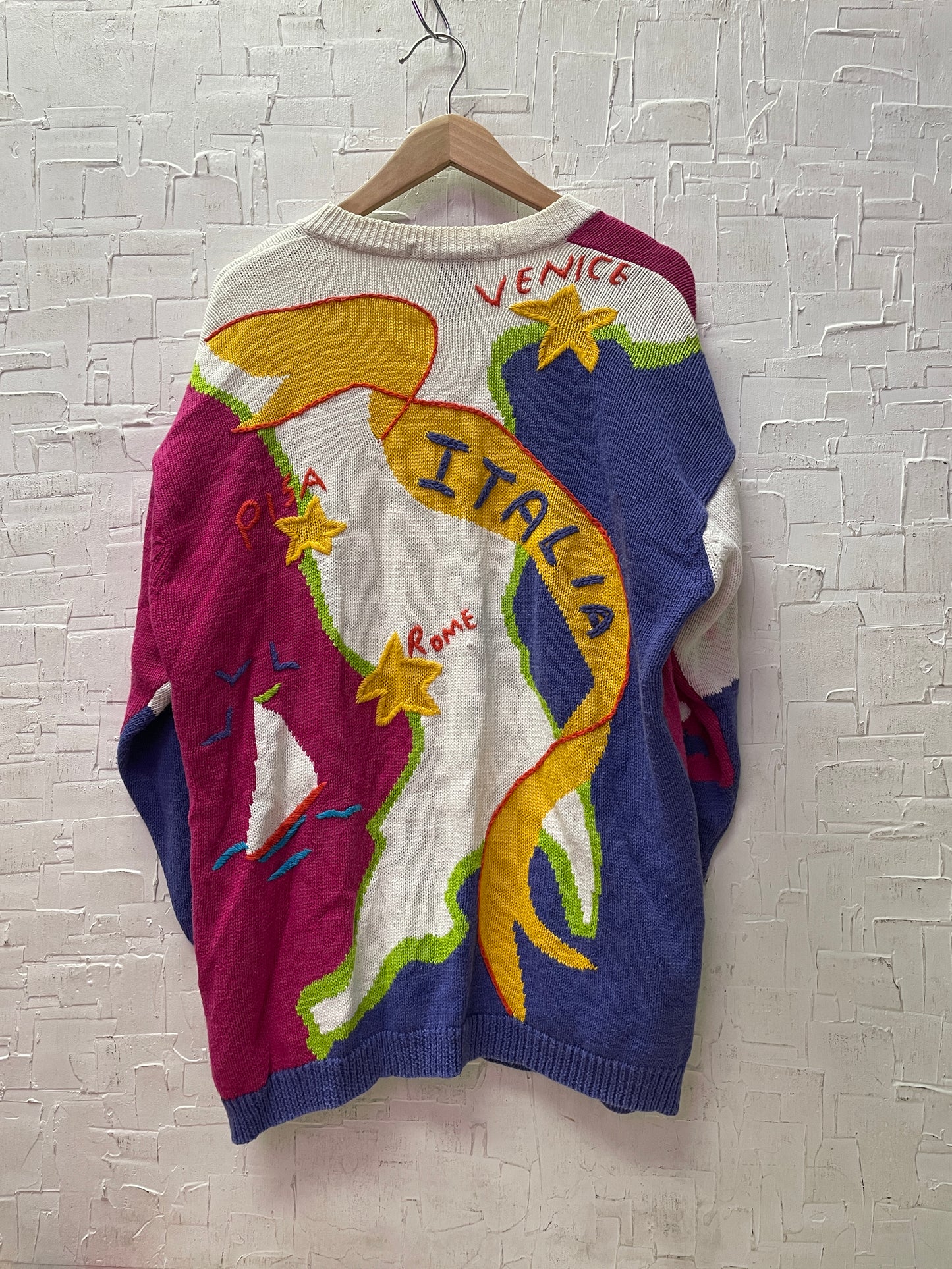 Vintage 1991 I.B. Diffusion Sport Italia Applique Cardigan