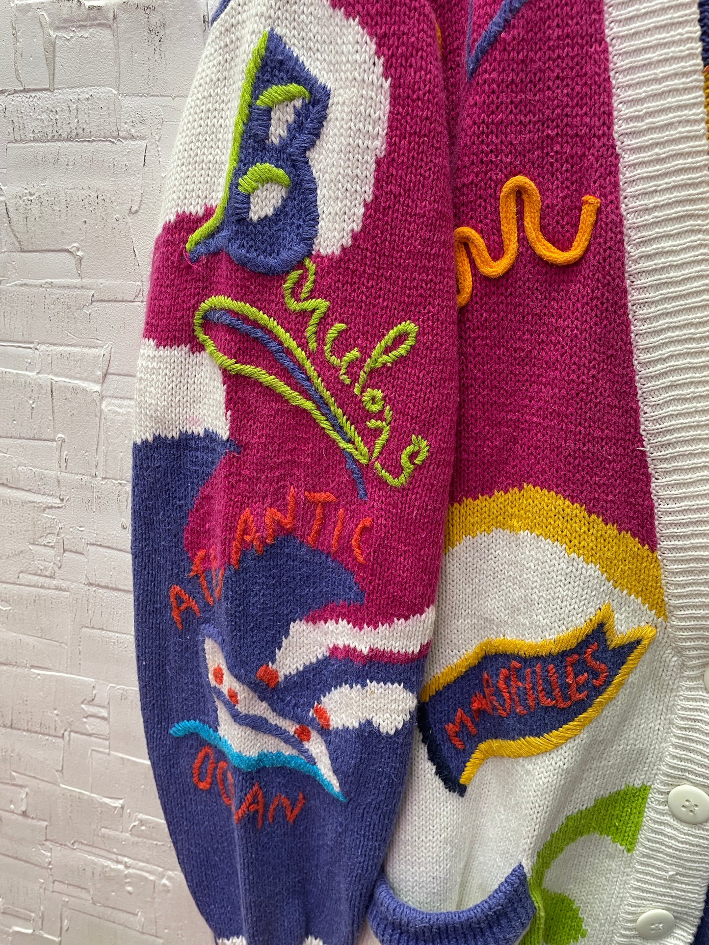 Vintage 1991 I.B. Diffusion Sport Italia Applique Cardigan
