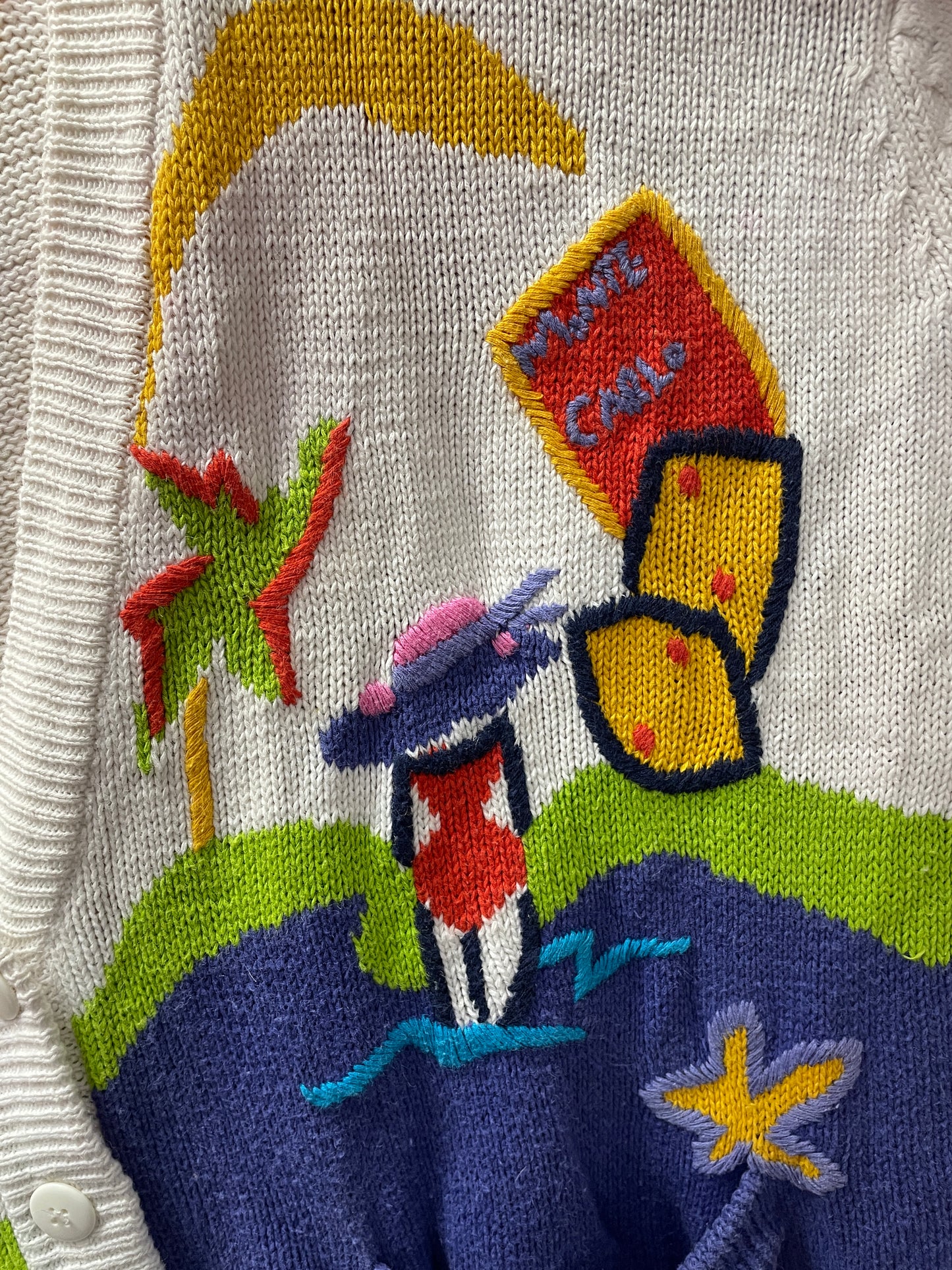 Vintage 1991 I.B. Diffusion Sport Italia Applique Cardigan