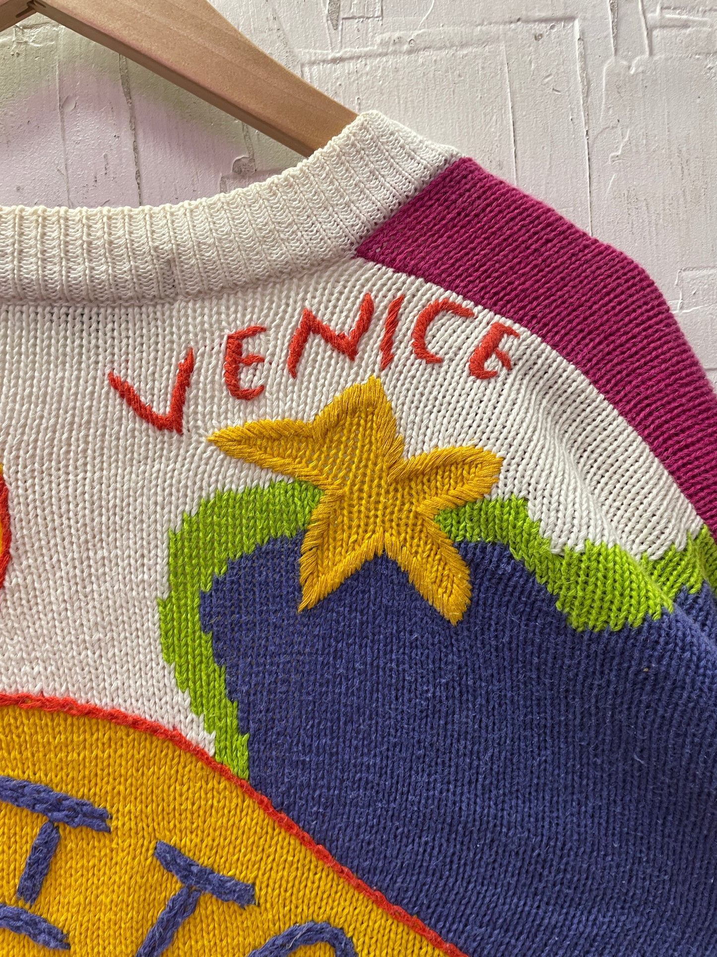 Vintage 1991 I.B. Diffusion Sport Italia Applique Cardigan