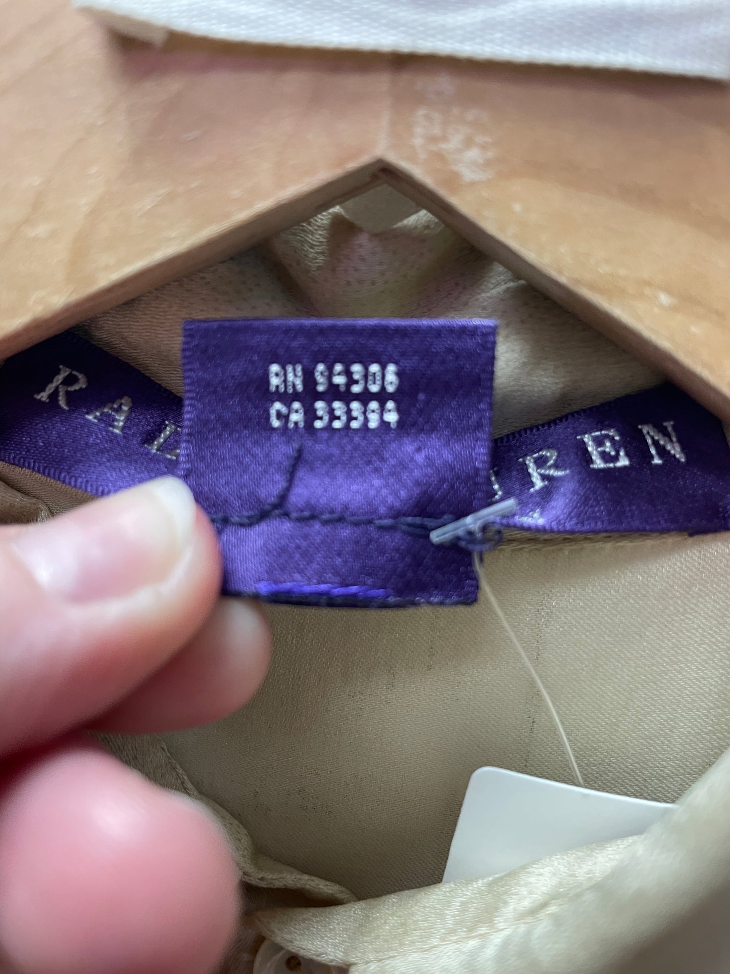 Vintage 2003 Ralph Lauren Collection Purple Label Silk Blouse with Beaded Floral Details