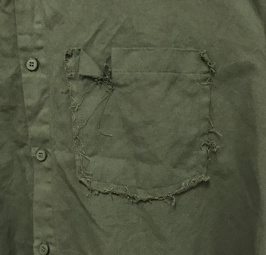 Raw edge men's shirt jacket and pants set