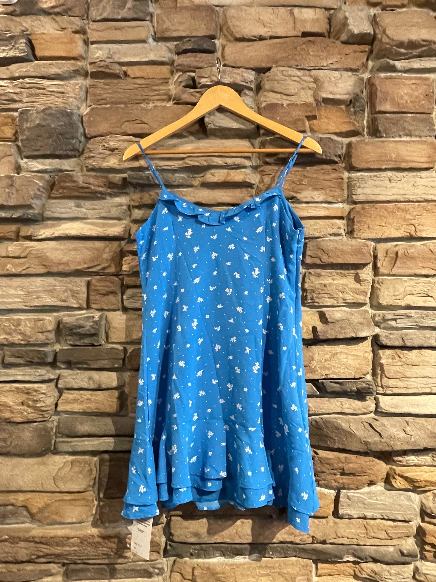 Ruffled Hem Floral Print Mini Dress