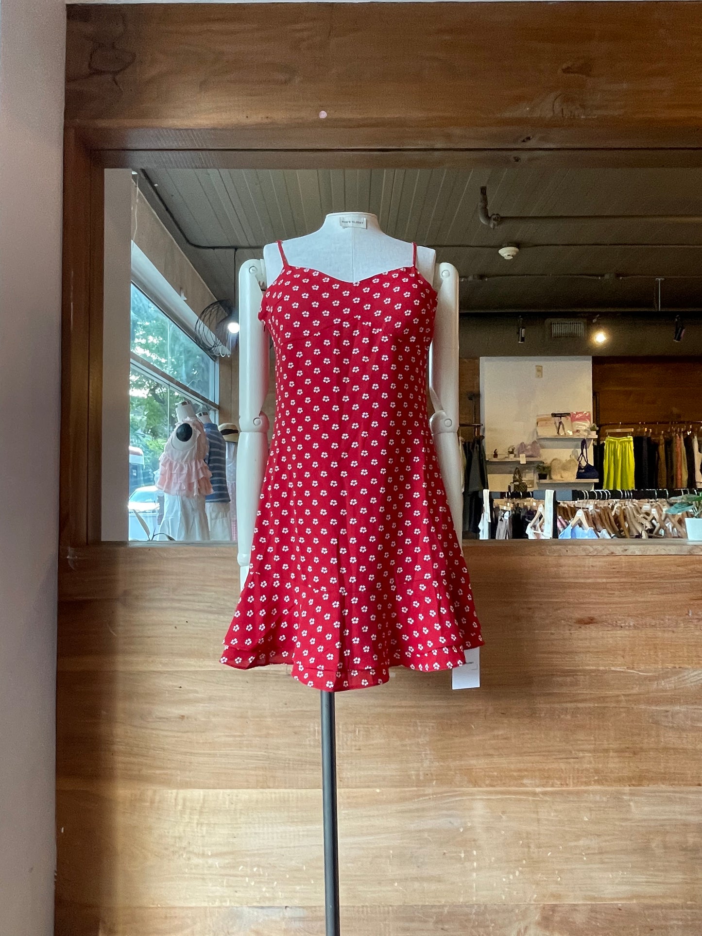 Ruffled Hem Floral Print Mini Dress