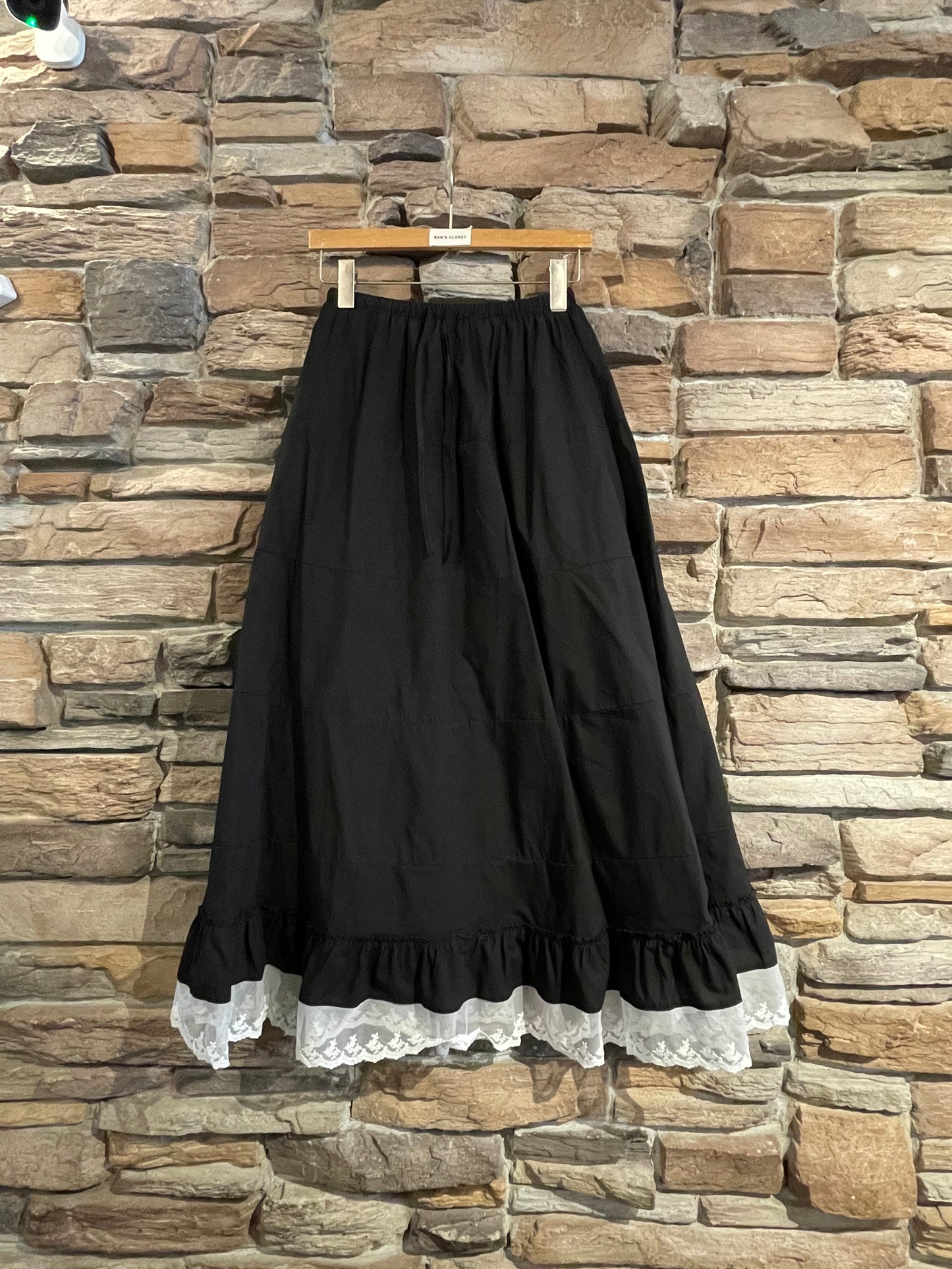 Lace Hem Drawstring Waist Skirt