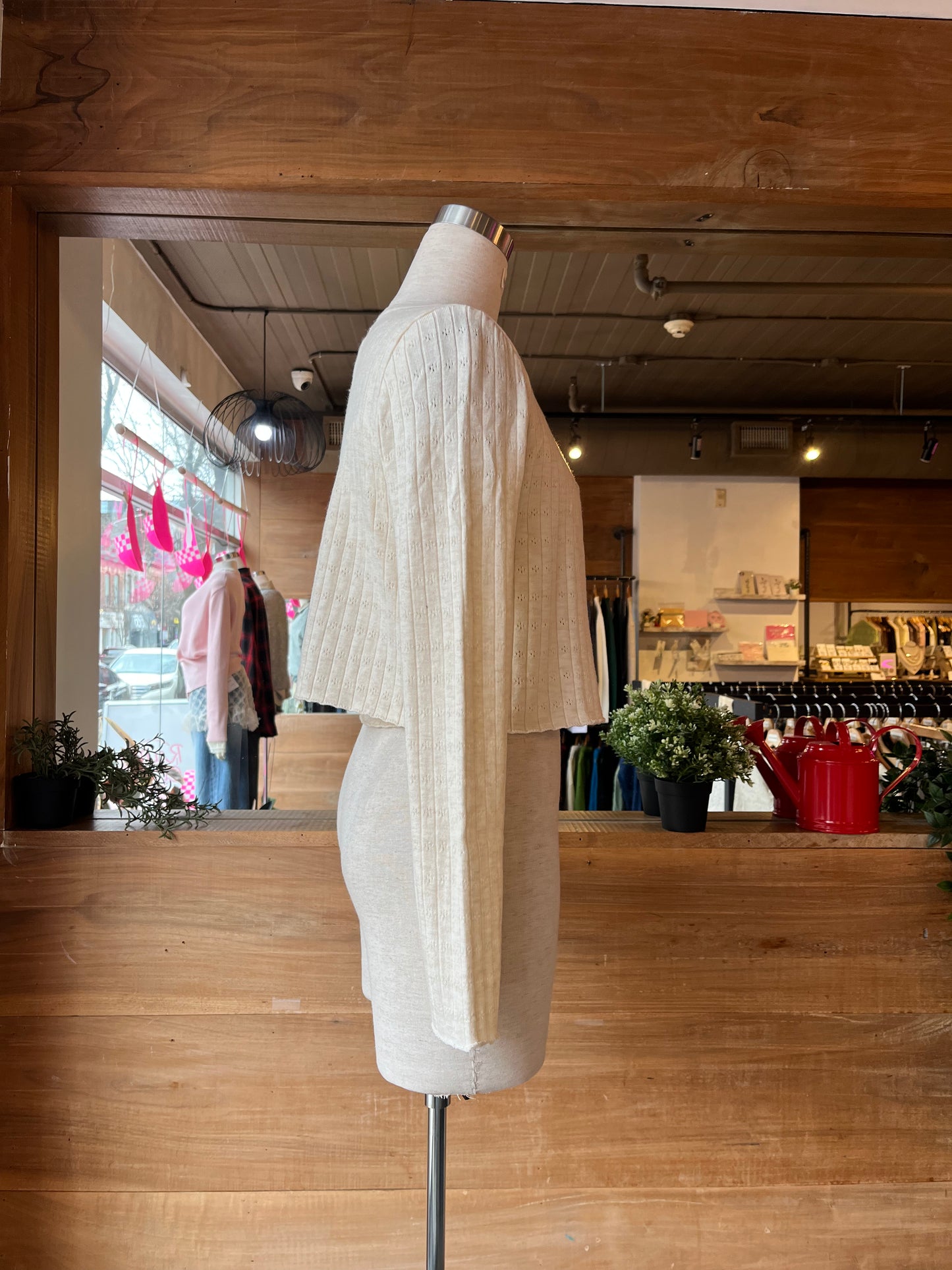 Pointelle Cardigan and Tank Top Set