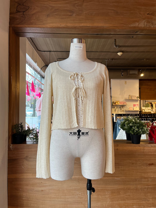 Tie Front Cardigan and Tank Top Set