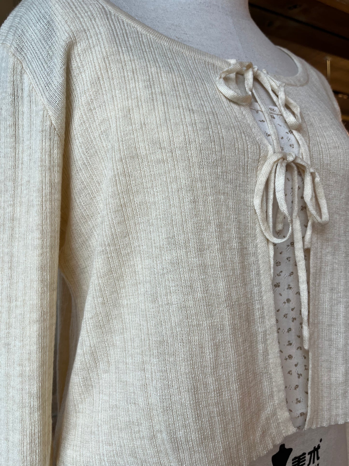 Tie Front Cardigan and Tank Top Set