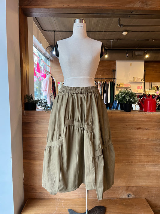 Pinstripe Panel Skirt