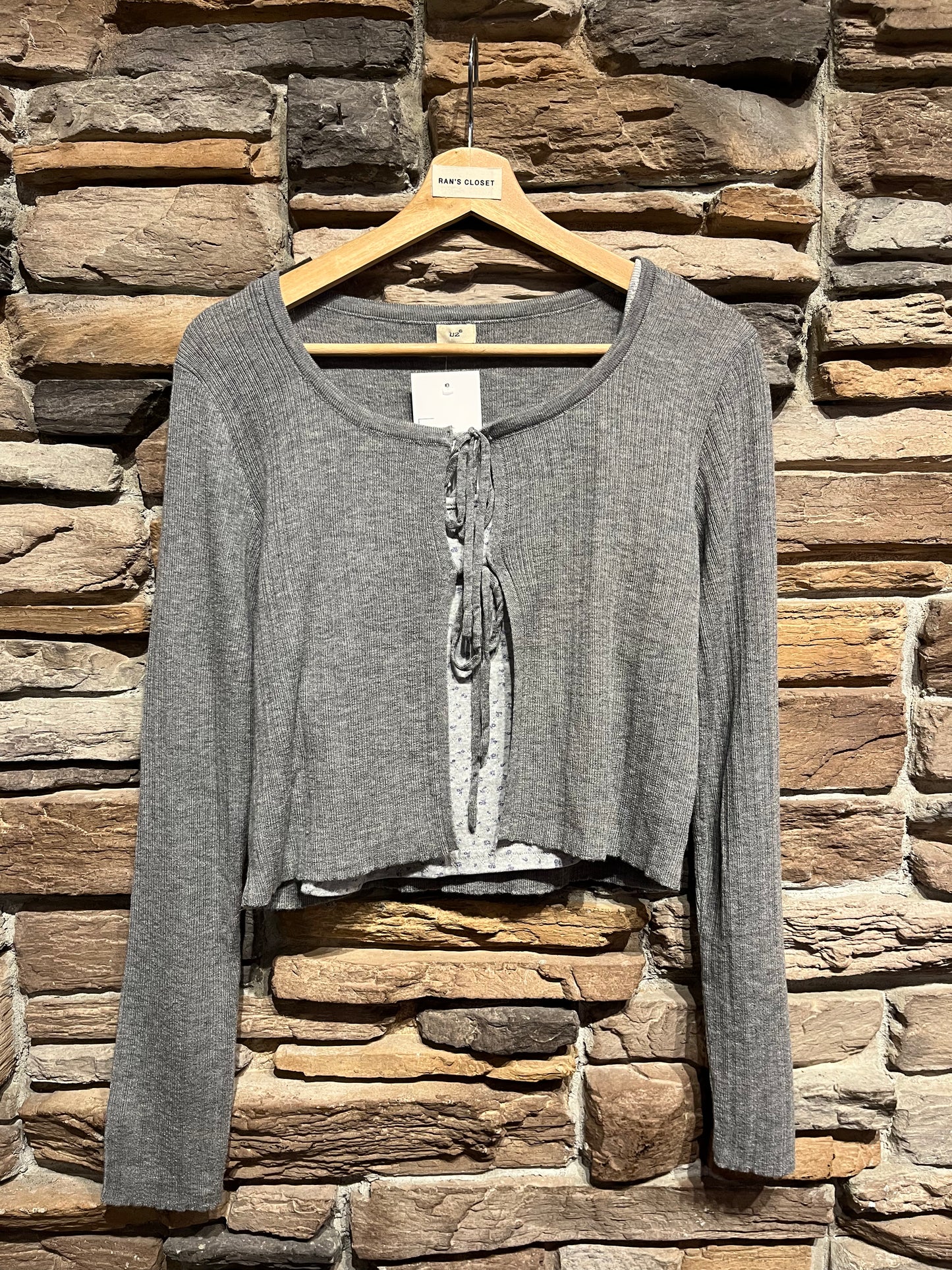 Tie Front Cardigan and Tank Top Set