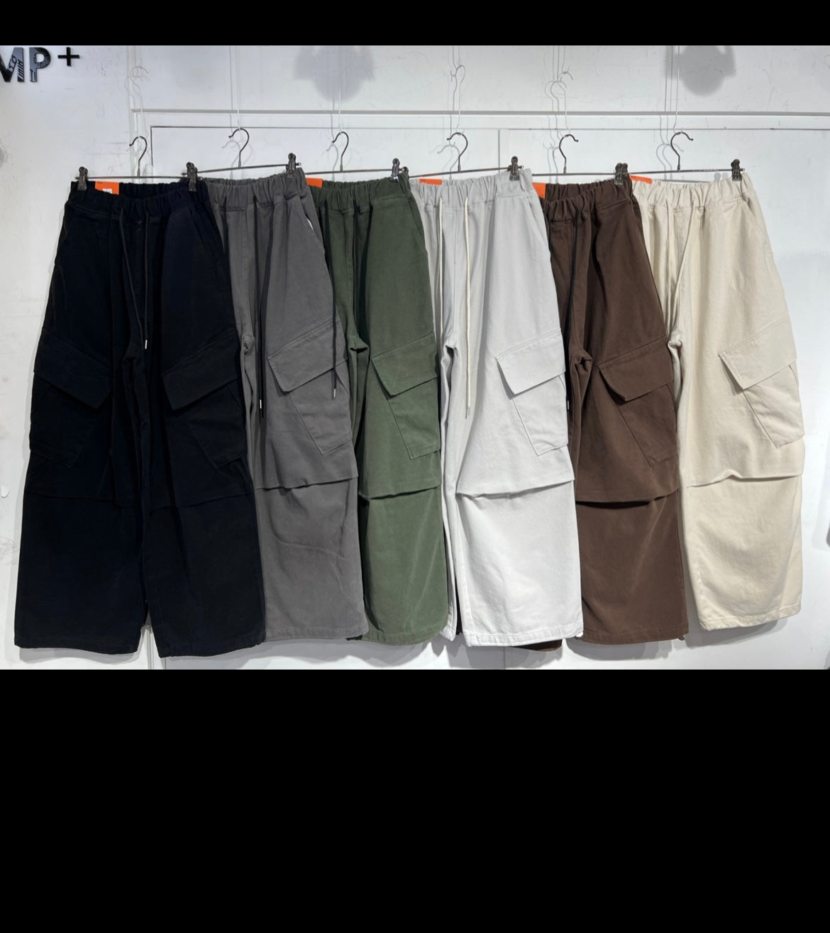 Slash pocket baggy cargo pants 7884