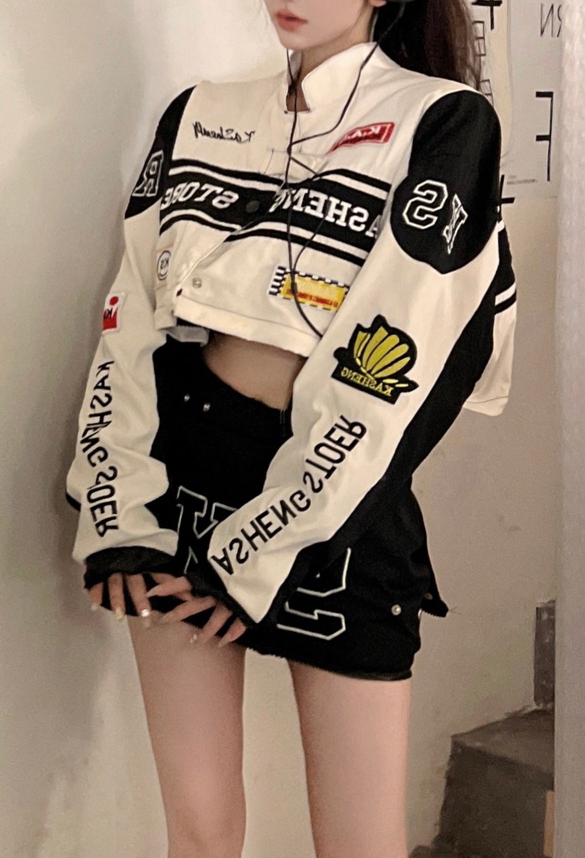 Detachable cropped moto jacket