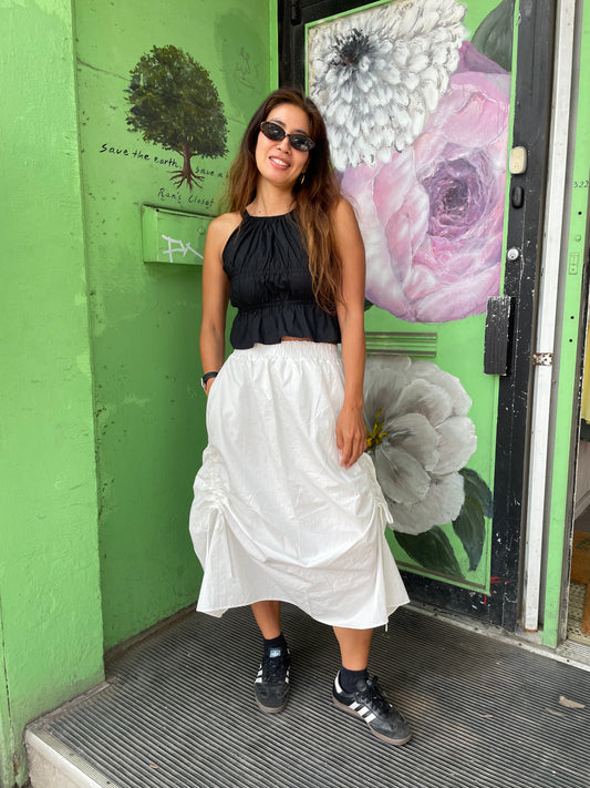 High Neck Shirred Top