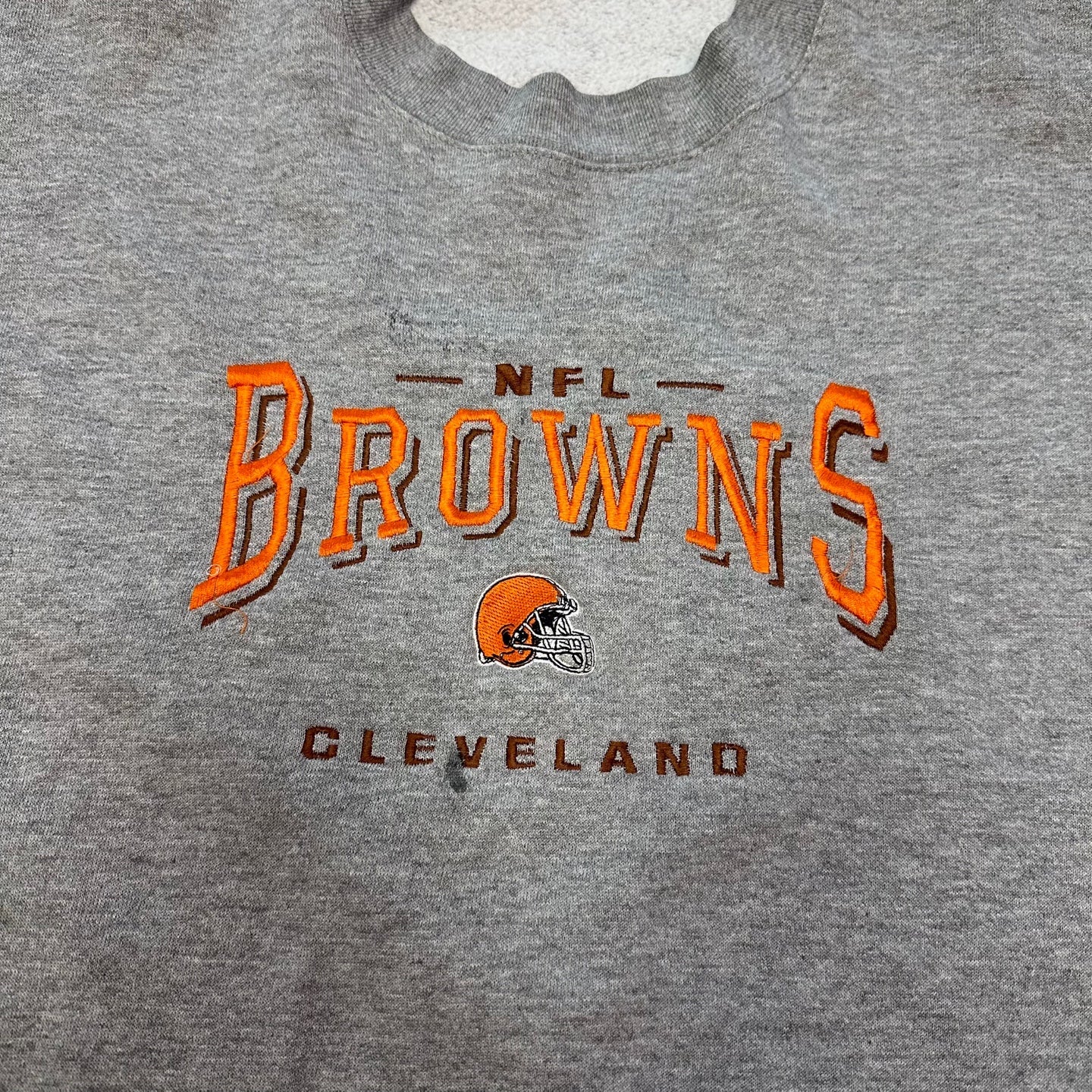 Vintage Cleveland Browns Football Grey Embroidered Sweatshirt