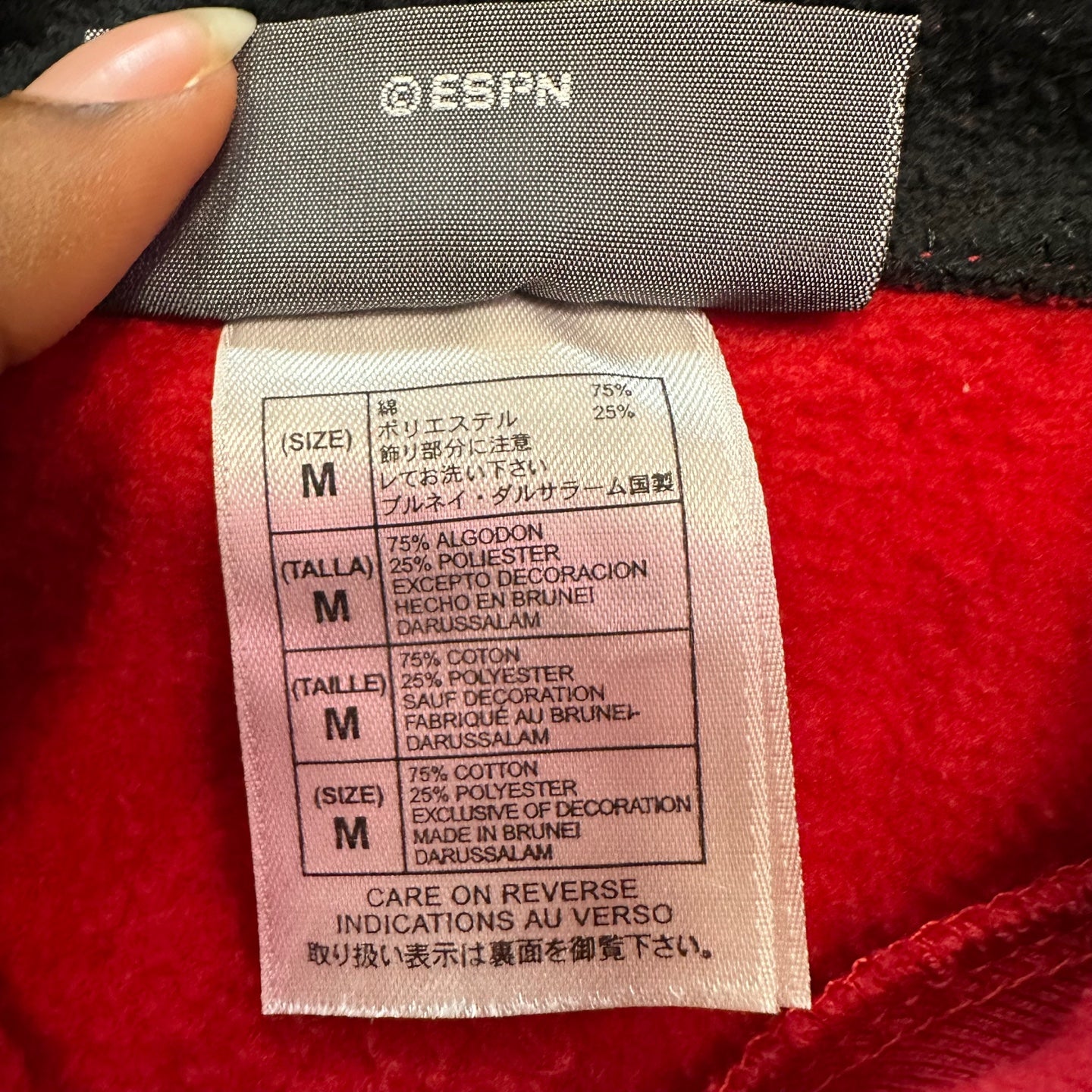 Vintage ESPN Red and Black Quarter Zip Up Hoodie