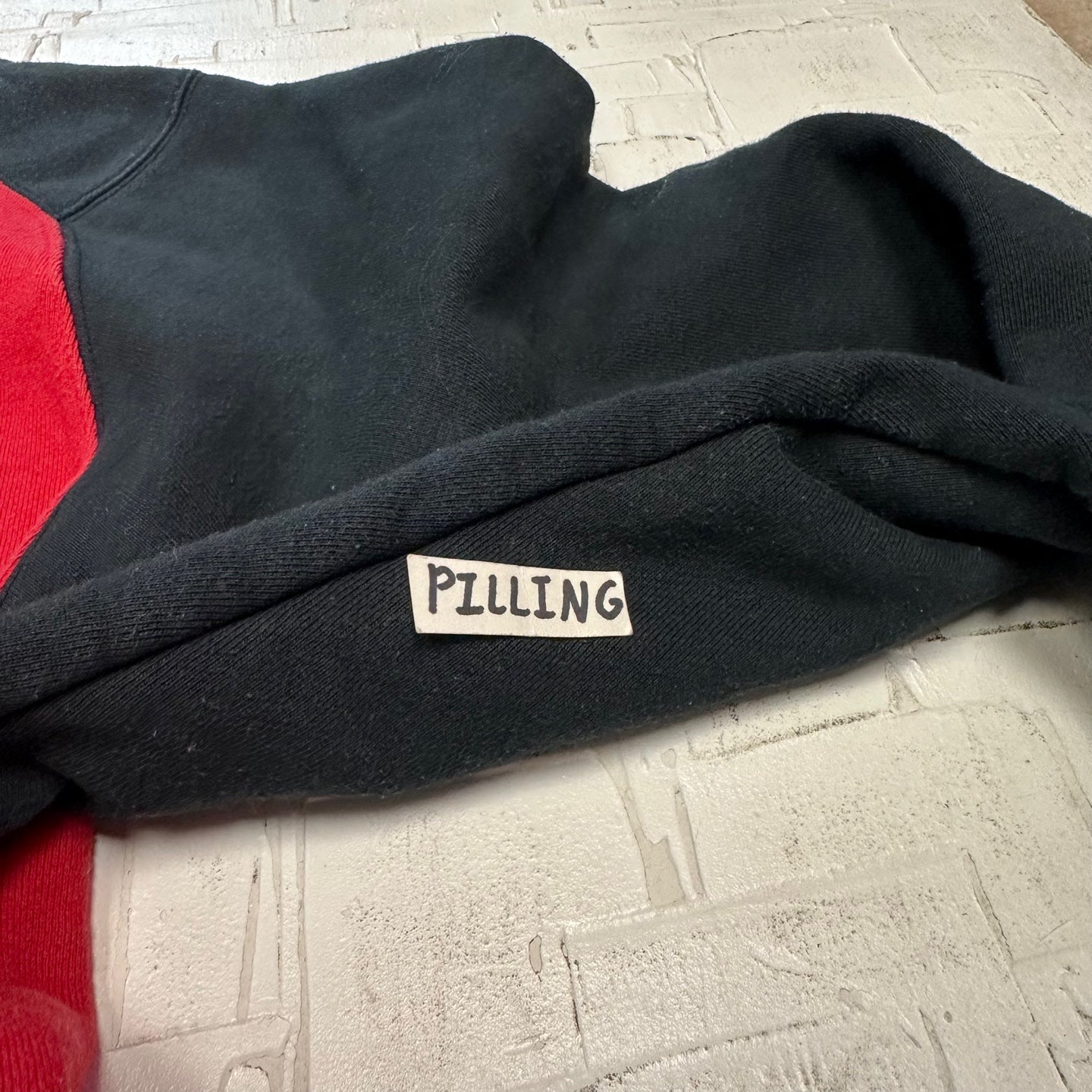 Vintage ESPN Red and Black Quarter Zip Up Hoodie