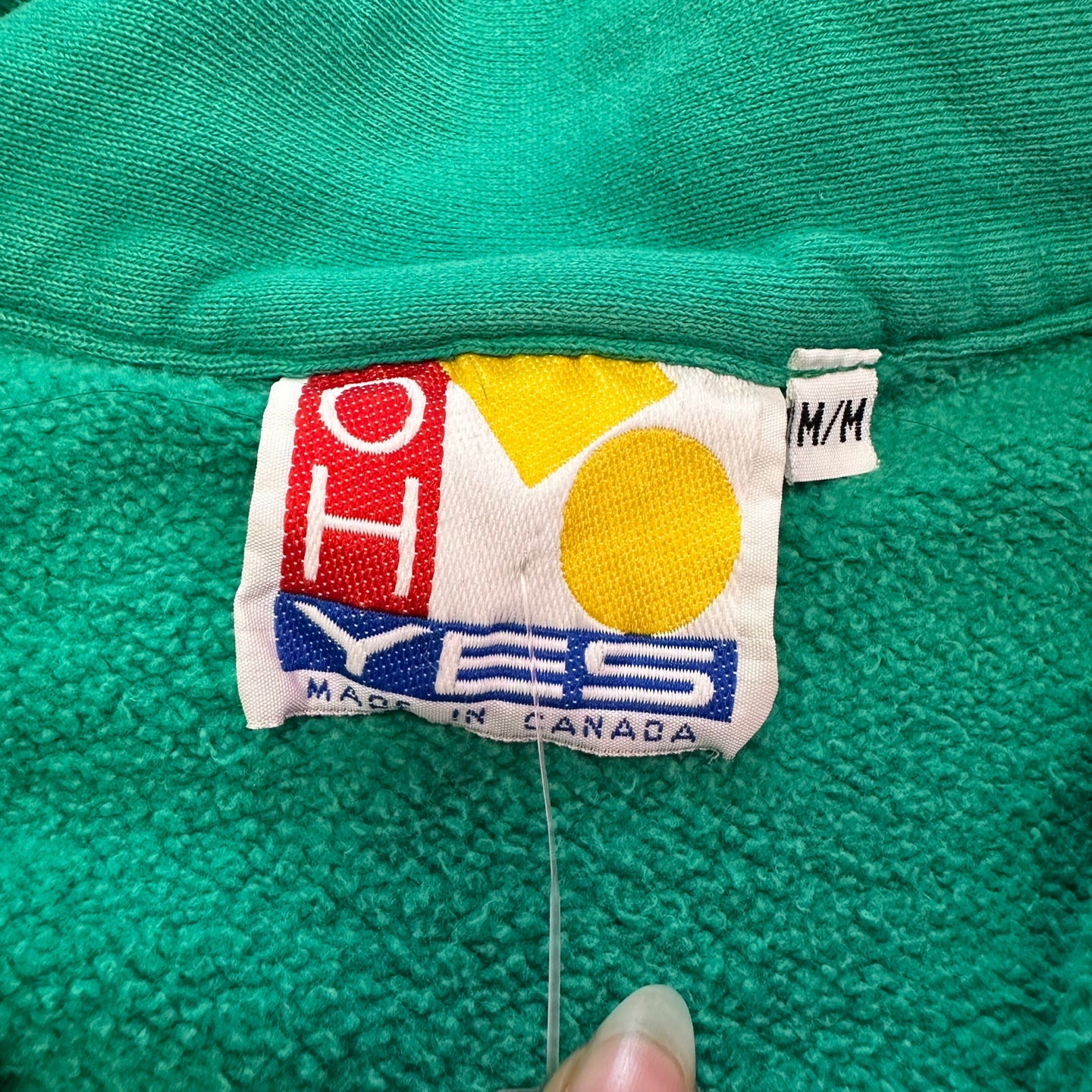 Vintage "Oh Yes" Vancouver Bright Green Quarter Zip Sweatshirt