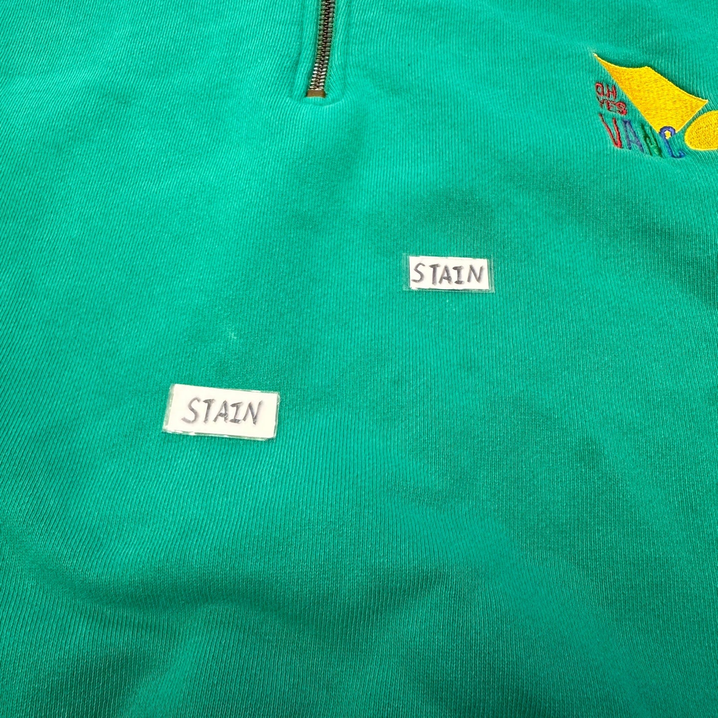 Vintage "Oh Yes" Vancouver Bright Green Quarter Zip Sweatshirt