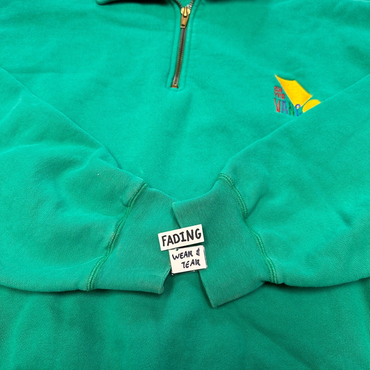 Vintage "Oh Yes" Vancouver Bright Green Quarter Zip Sweatshirt