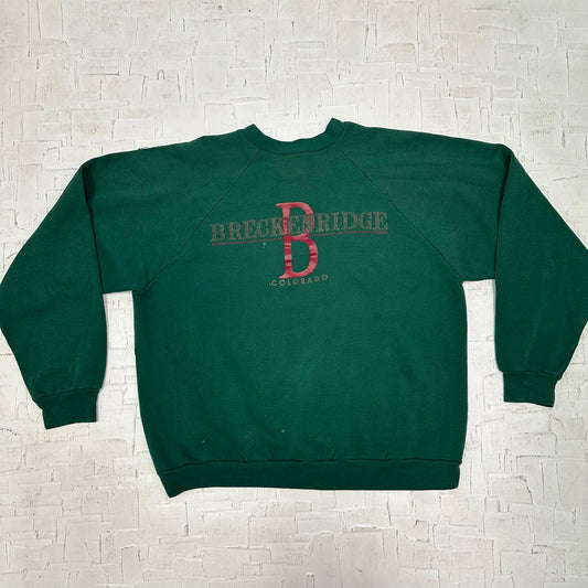 Vintage Breckenridge Colorado Green Crewneck Sweatshirt