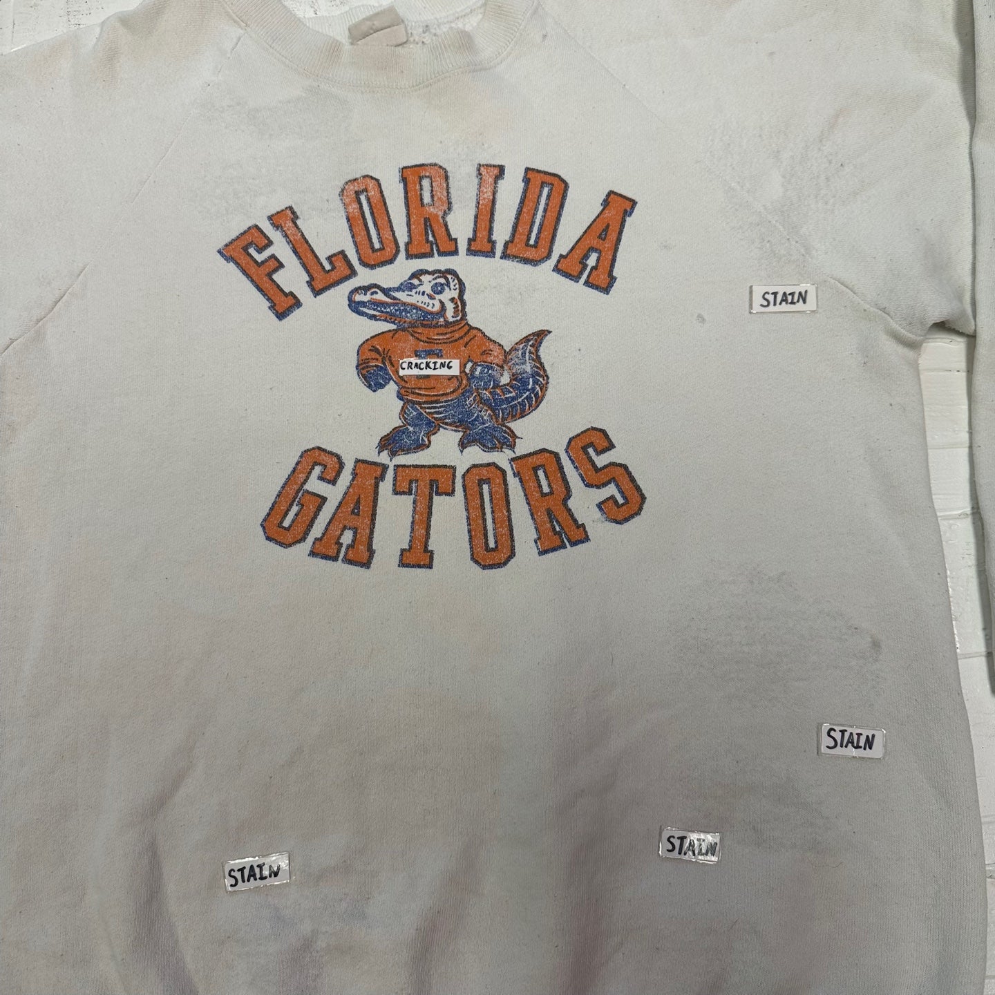 Vintage NFL White Florida Gators Old Logo Sweatshirt