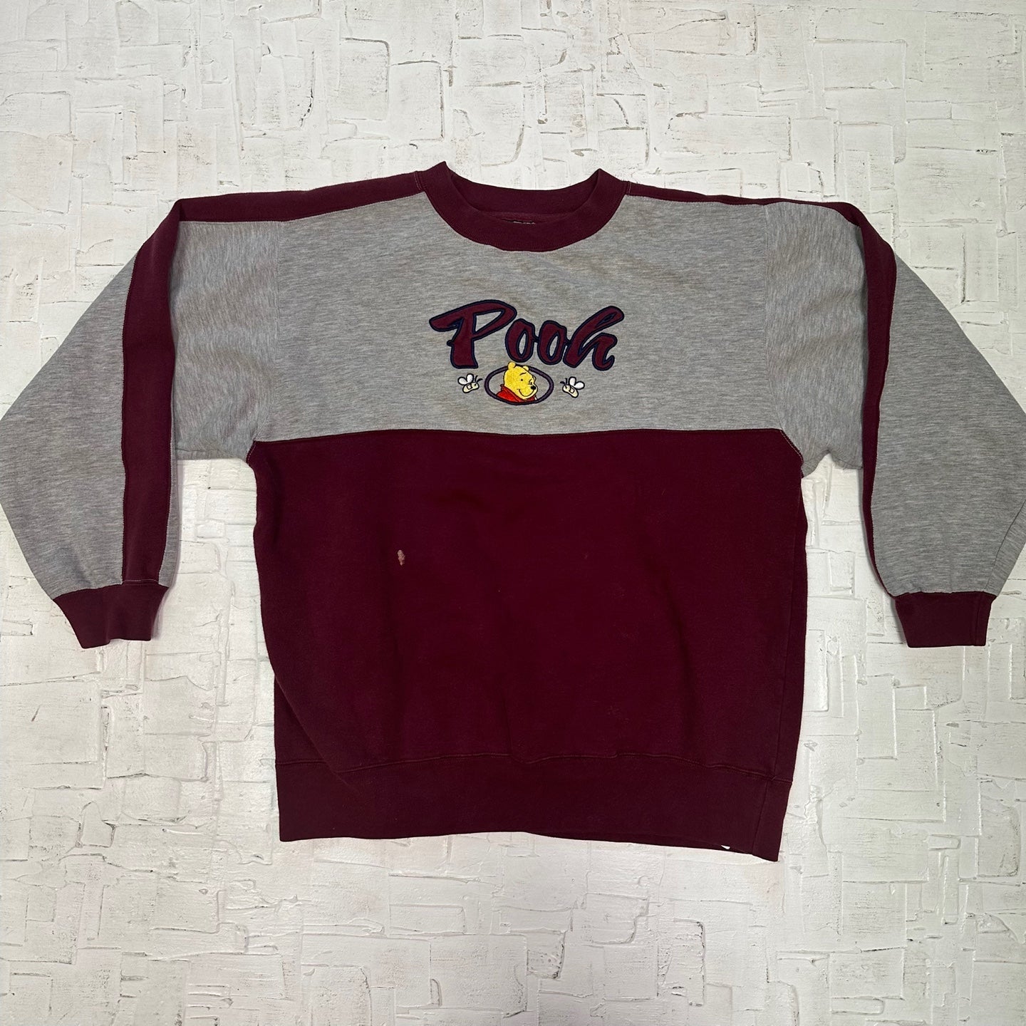 Vintage Winnie the Pooh Grey and Burgundy Sweatshirt
