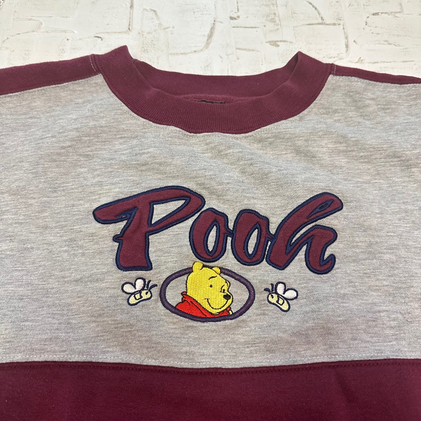 Vintage Winnie the Pooh Grey and Burgundy Sweatshirt