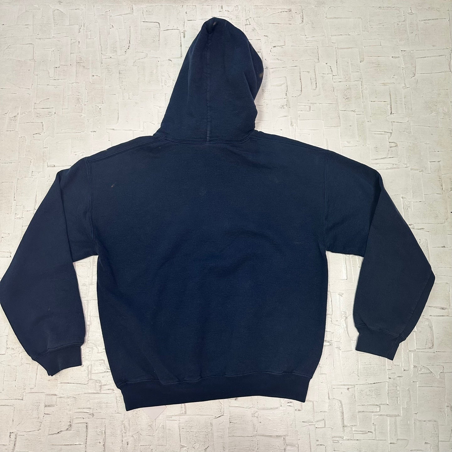 Vintage Illinois Orange Spell Out Navy Hooded Sweatshirt