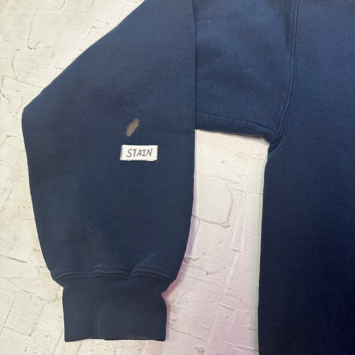 Vintage Illinois Orange Spell Out Navy Hooded Sweatshirt