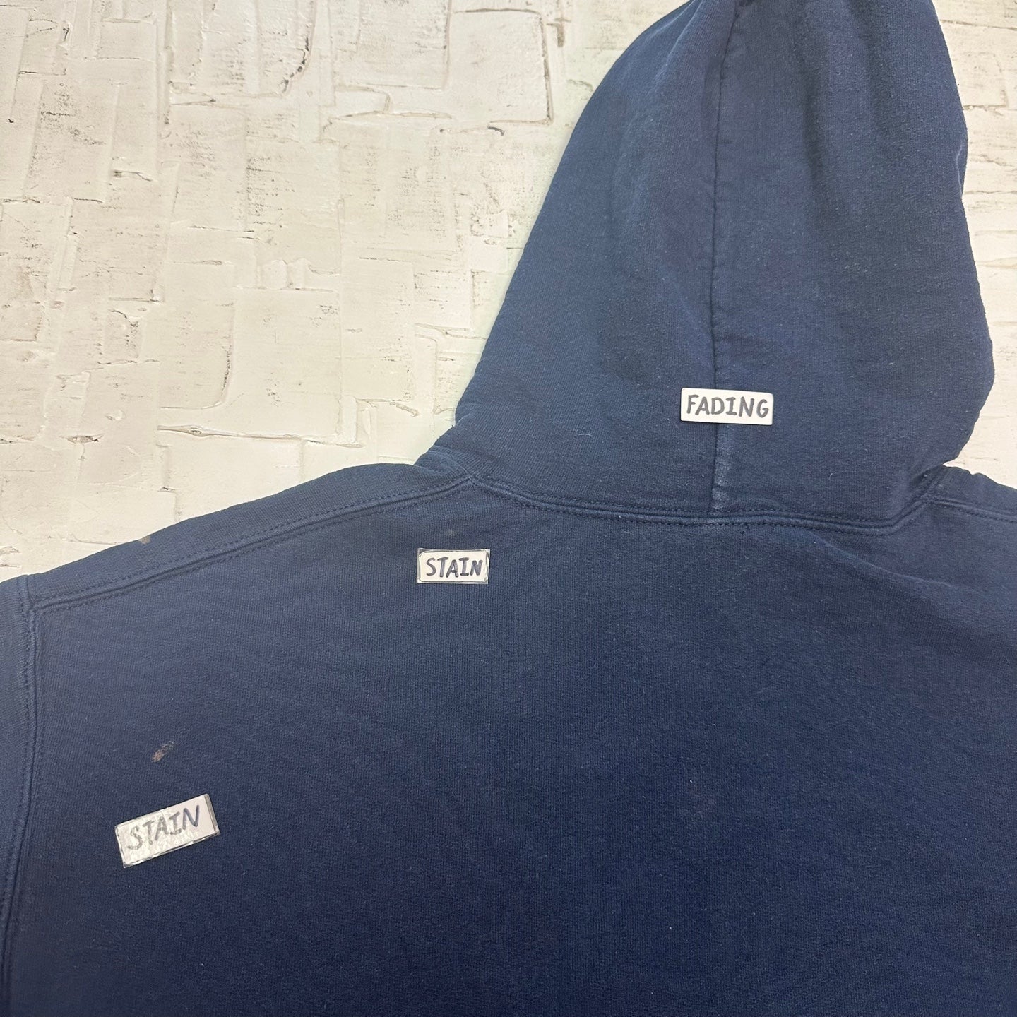 Vintage Illinois Orange Spell Out Navy Hooded Sweatshirt