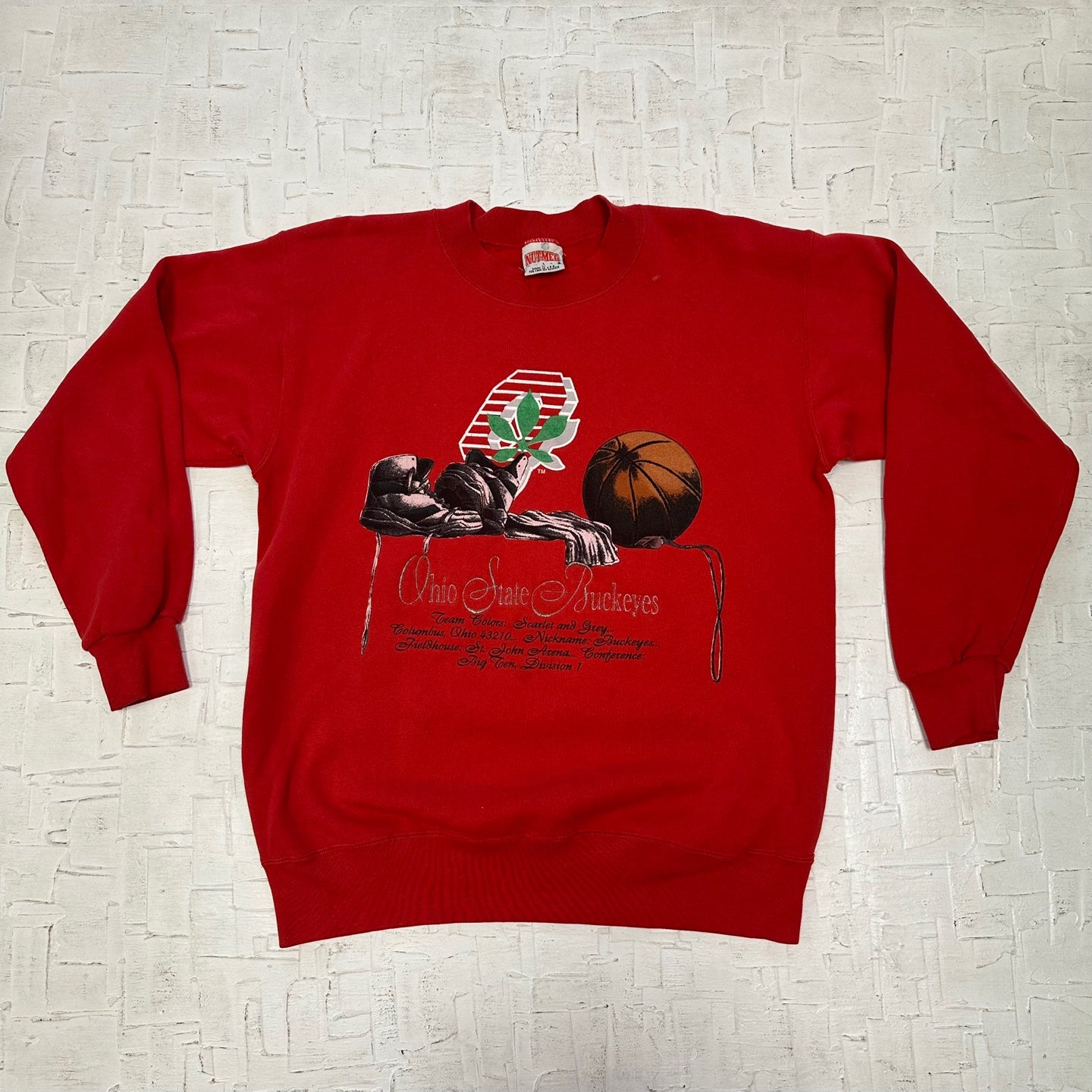 Vintage Red Ohio State Buckeyes College Football Sweatshirt