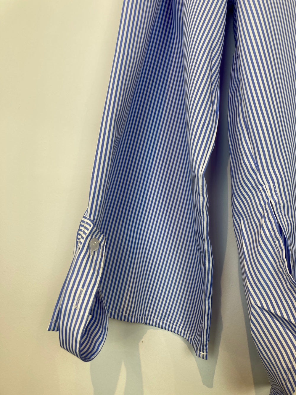 Blue and White Pinstripe Oversized Button Up