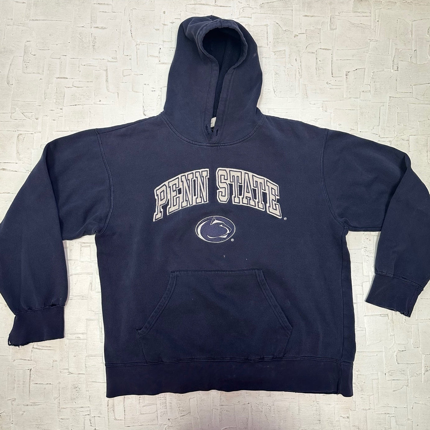 Vintage Distressed Penn State University Navy Blue Hoodie