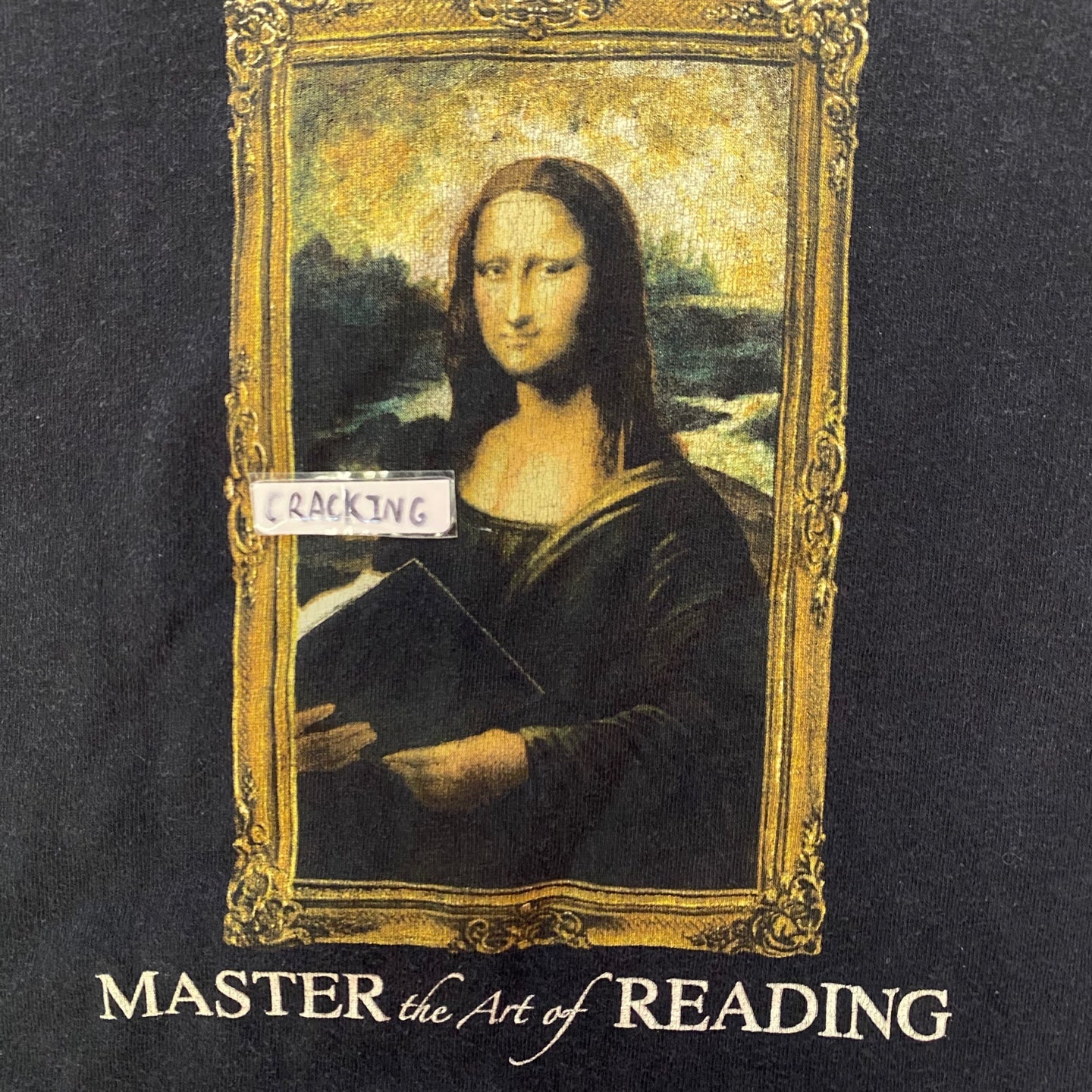 Vintage "Master the Art of Reading" Mona Lisa Painting T-shirt