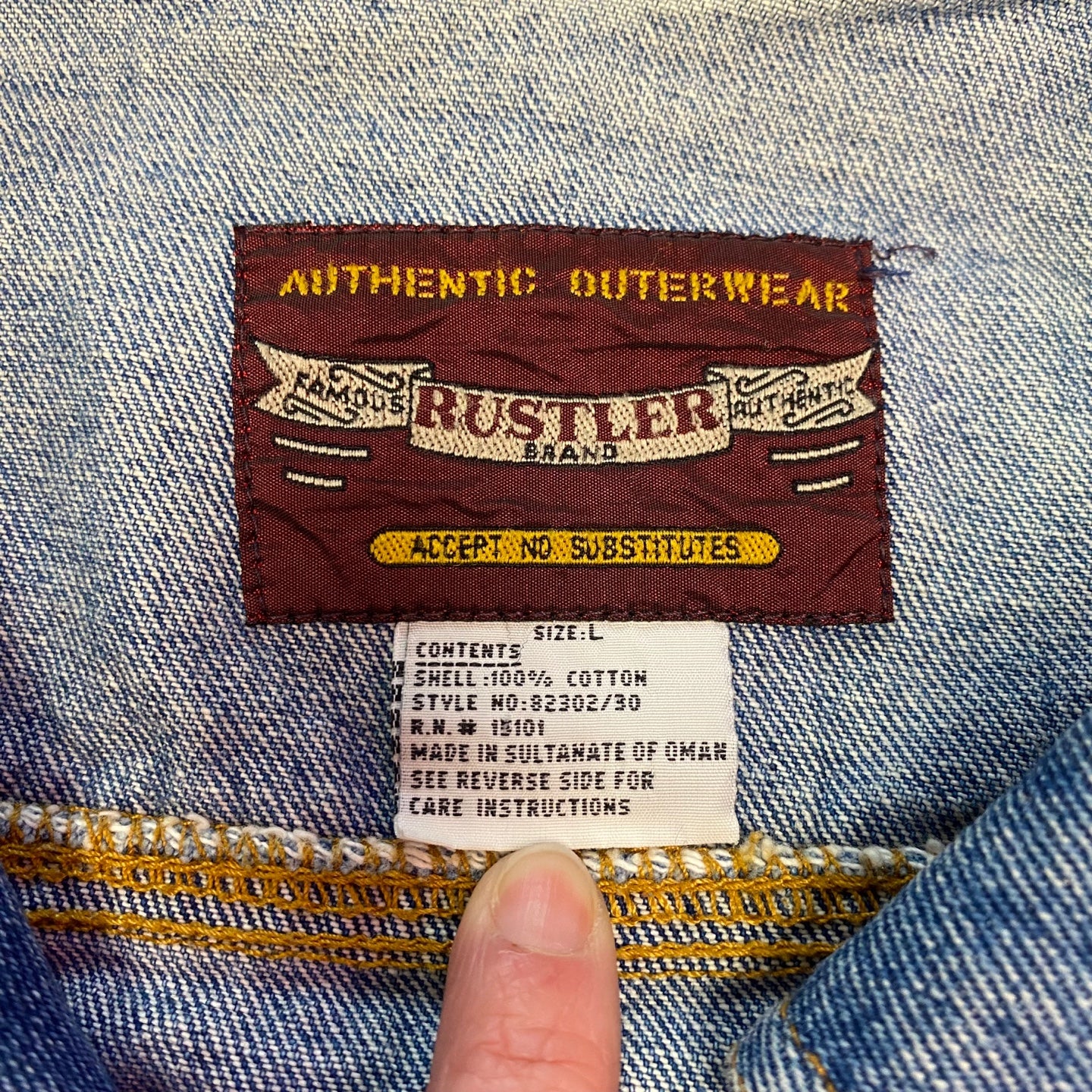 Vintage Rustler Light Blue Faded Denim Jacket