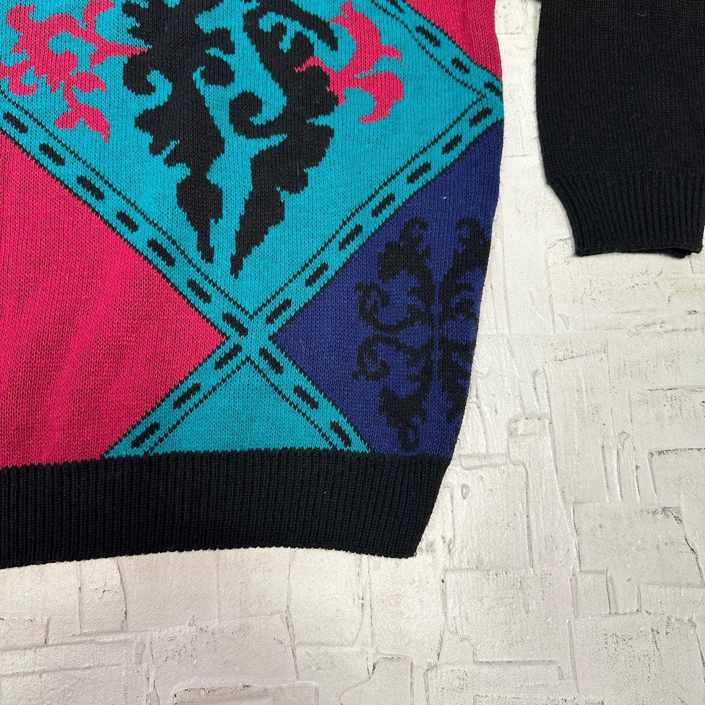 Vintage Alfred Dunner Colour Block Pattern Sweater