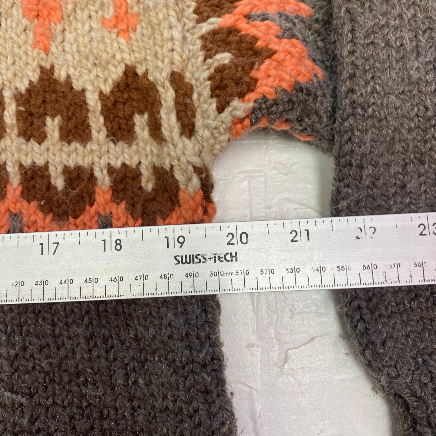 Vintage Beige and Brown Hand Knit Sweater
