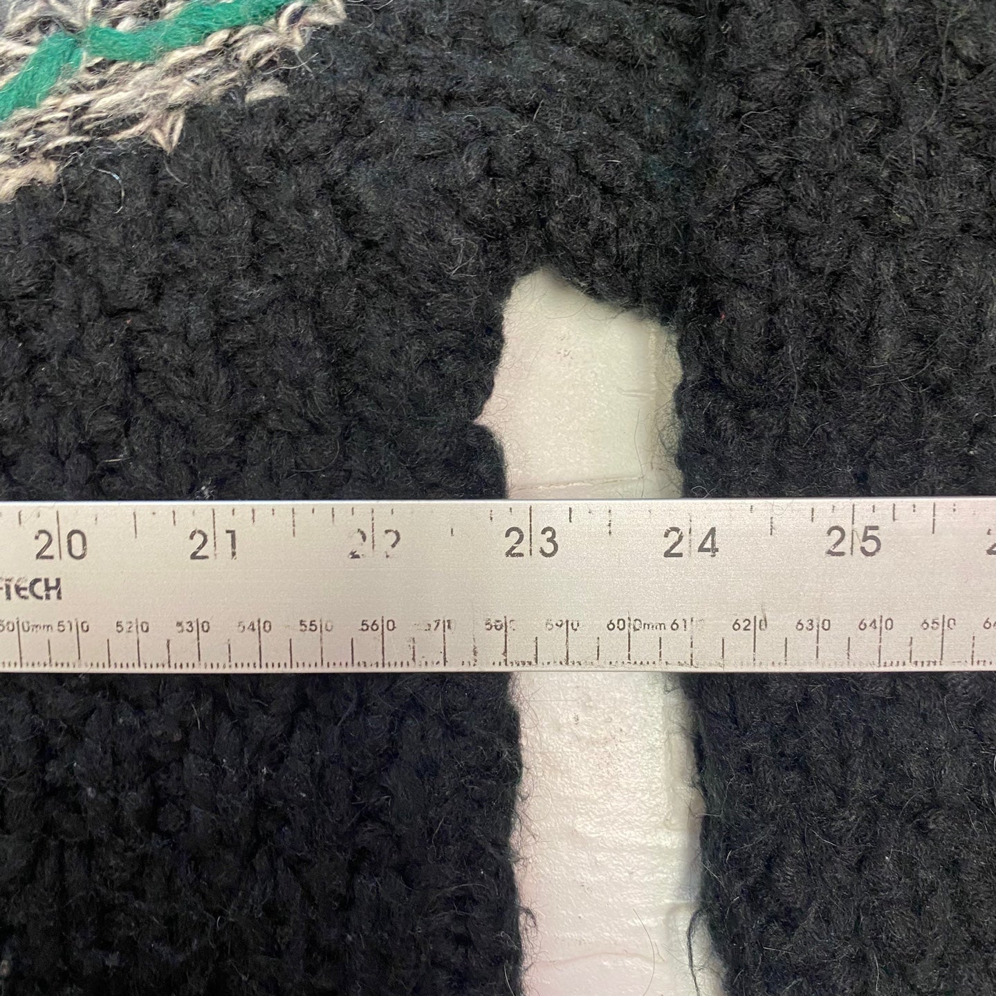 Vintage Novo Mohair Blend Black and Teal Knit Sweater