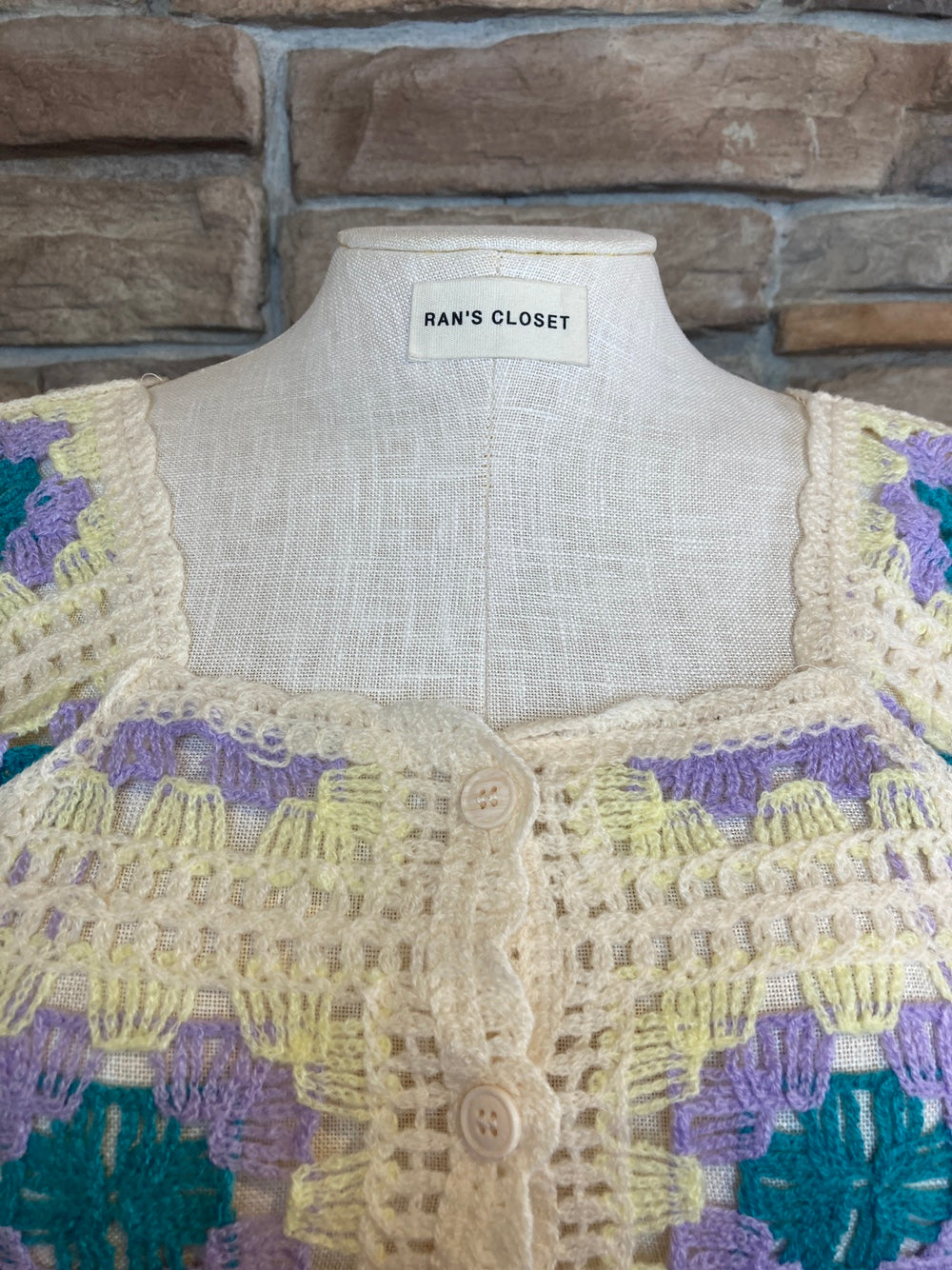 Puff Sleeve Granny Square Crochet Top