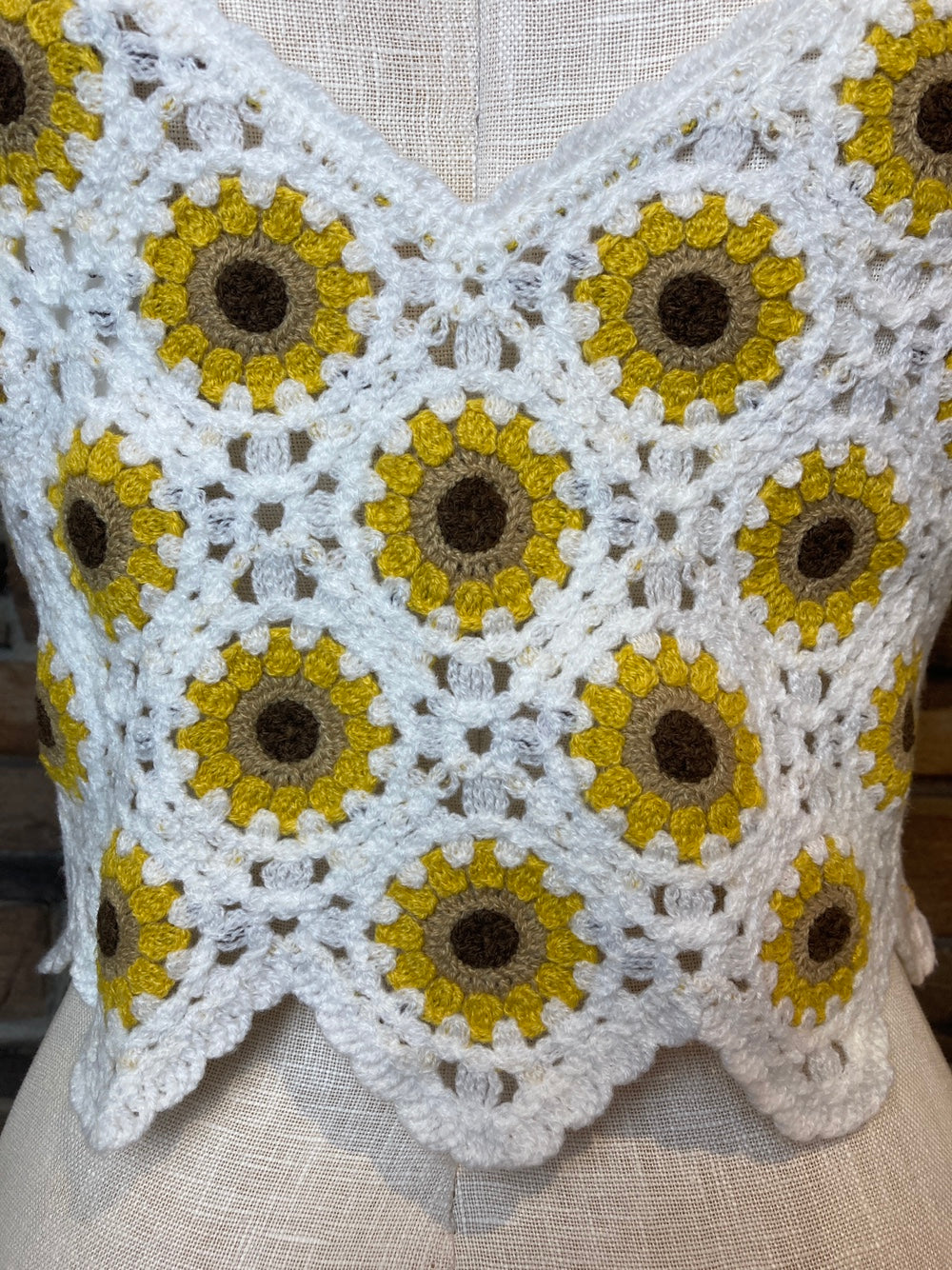 Sunflower Crochet Tank Top